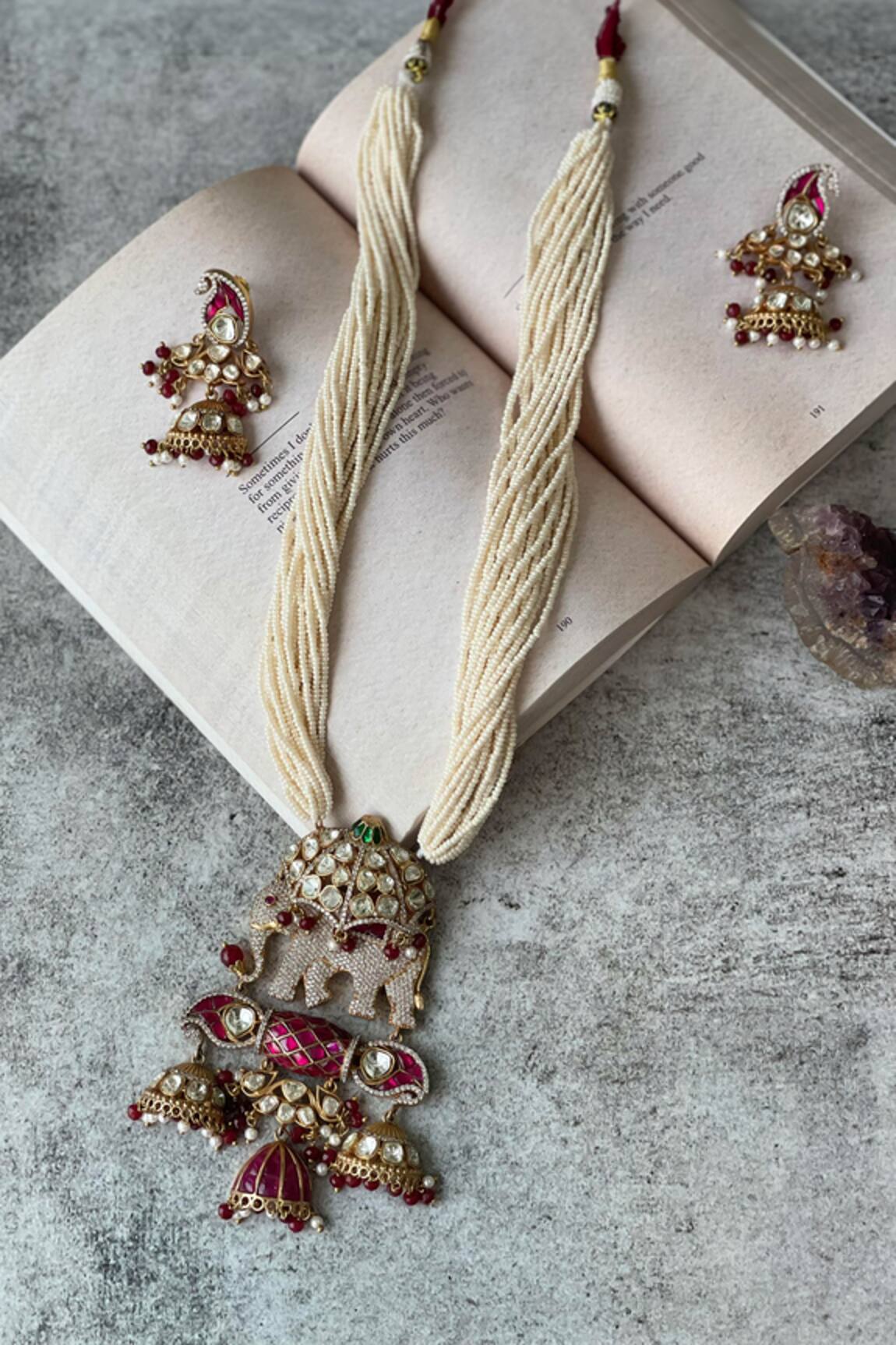 Studio6 Jewels Elephant Canopy Long Necklace Set