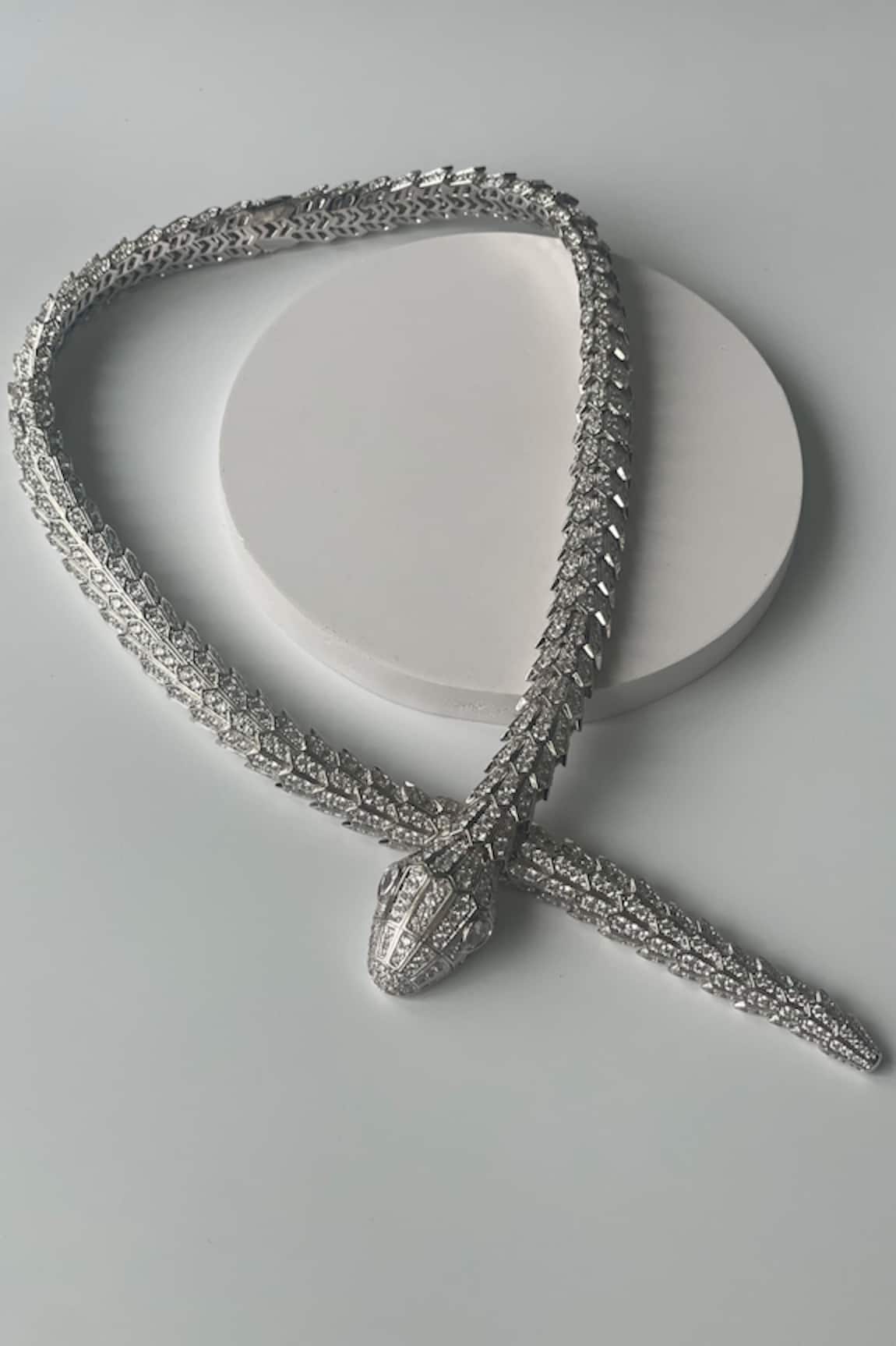 Studio6 Jewels Snake Zircon Studded Necklace