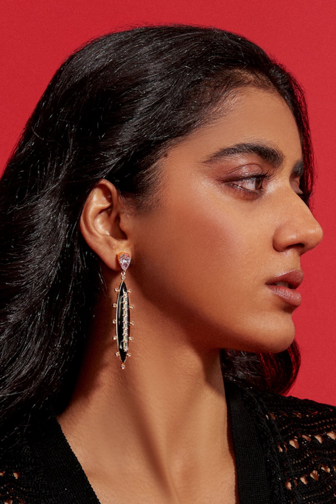 Aulerth X Shivan and Narresh Numisma Oblong Stone Studded Earrings