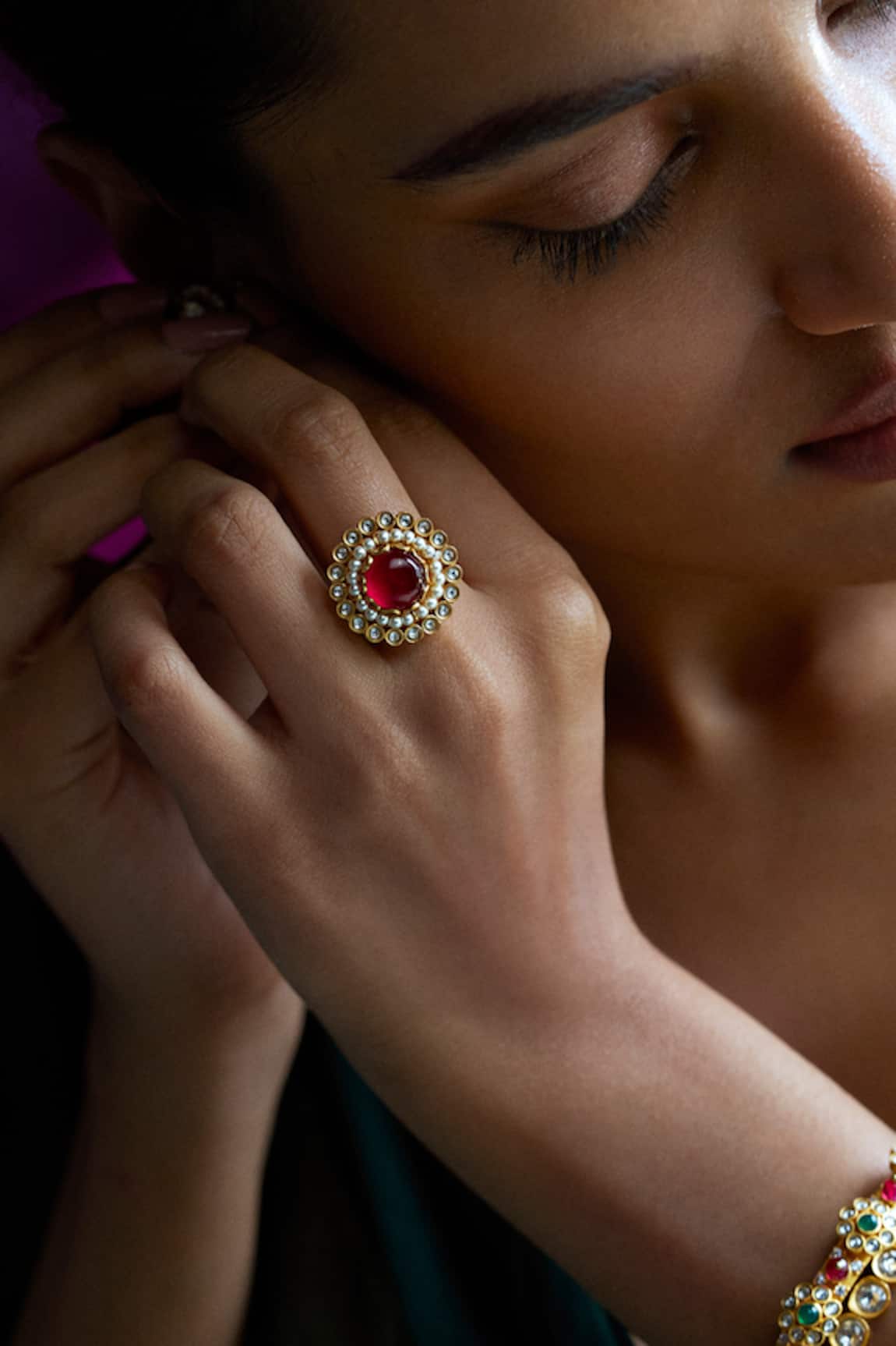 Aulerth X Suneet Varma Floral Embellished Ring
