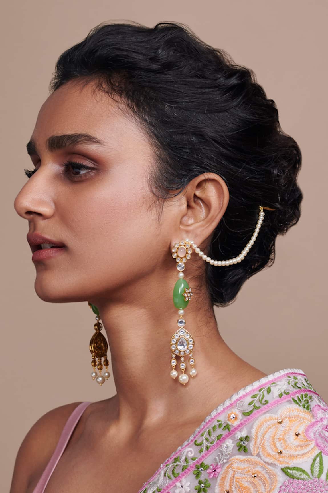 Aulerth X Suneet Varma Shae Stone Embellished Long Dangler Earrings