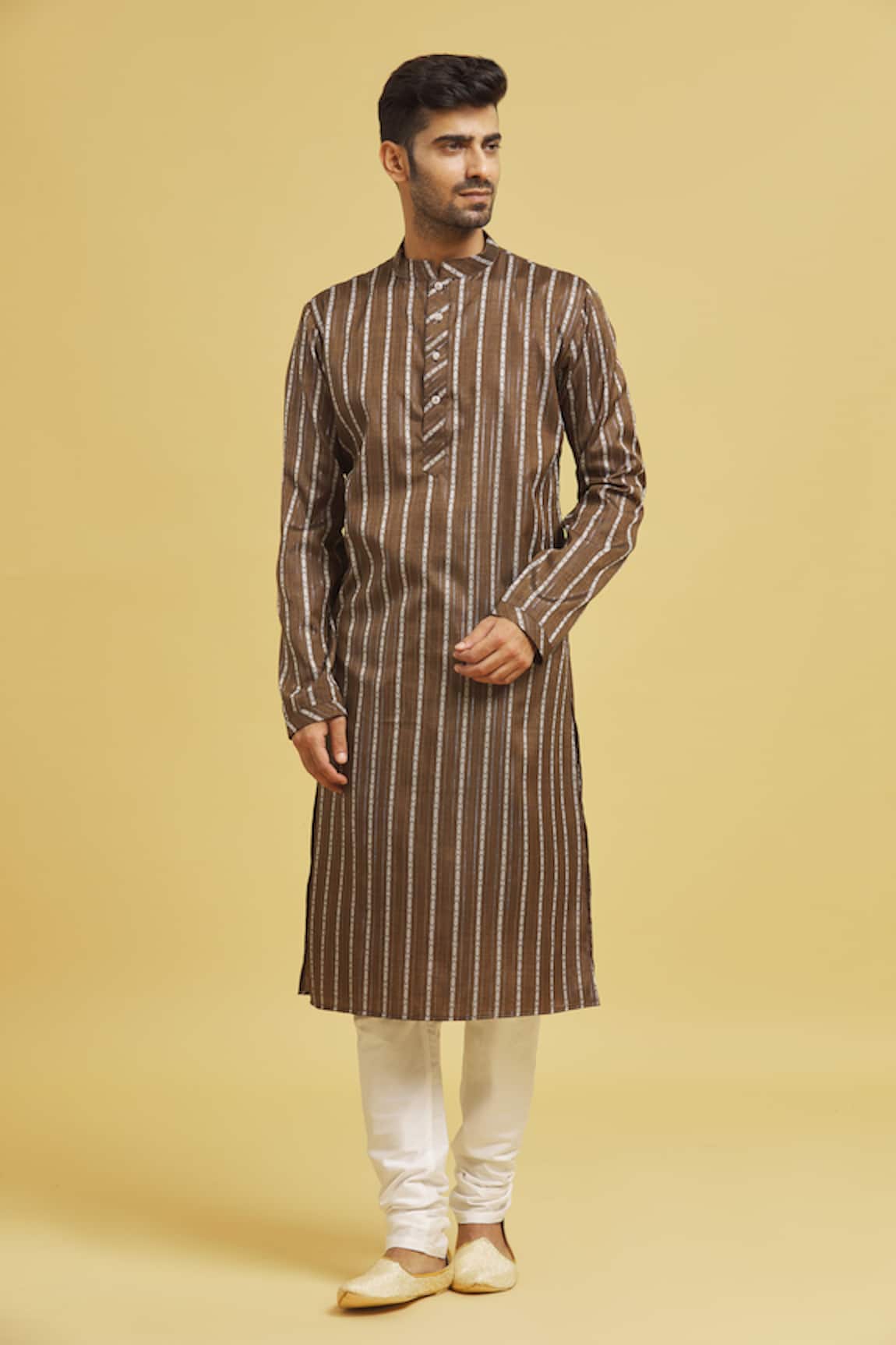 Arihant Rai Sinha Geometric Woven Full Sleeve Kurta Set