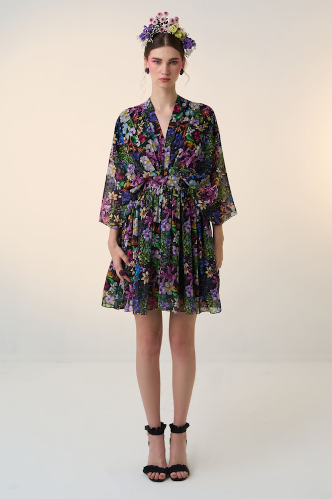 Dania Siddiqui Miki Floral Print Dress