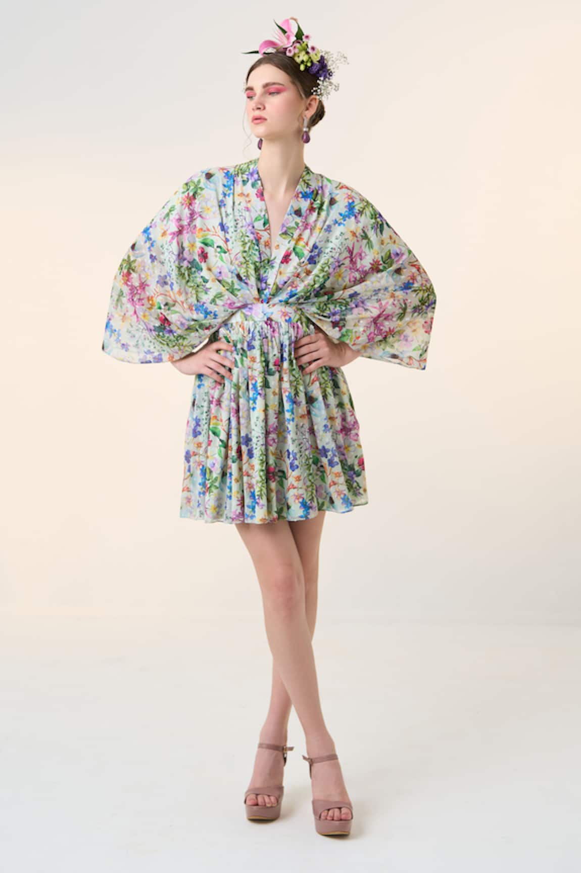 Dania Siddiqui Hana Floral Print Dress
