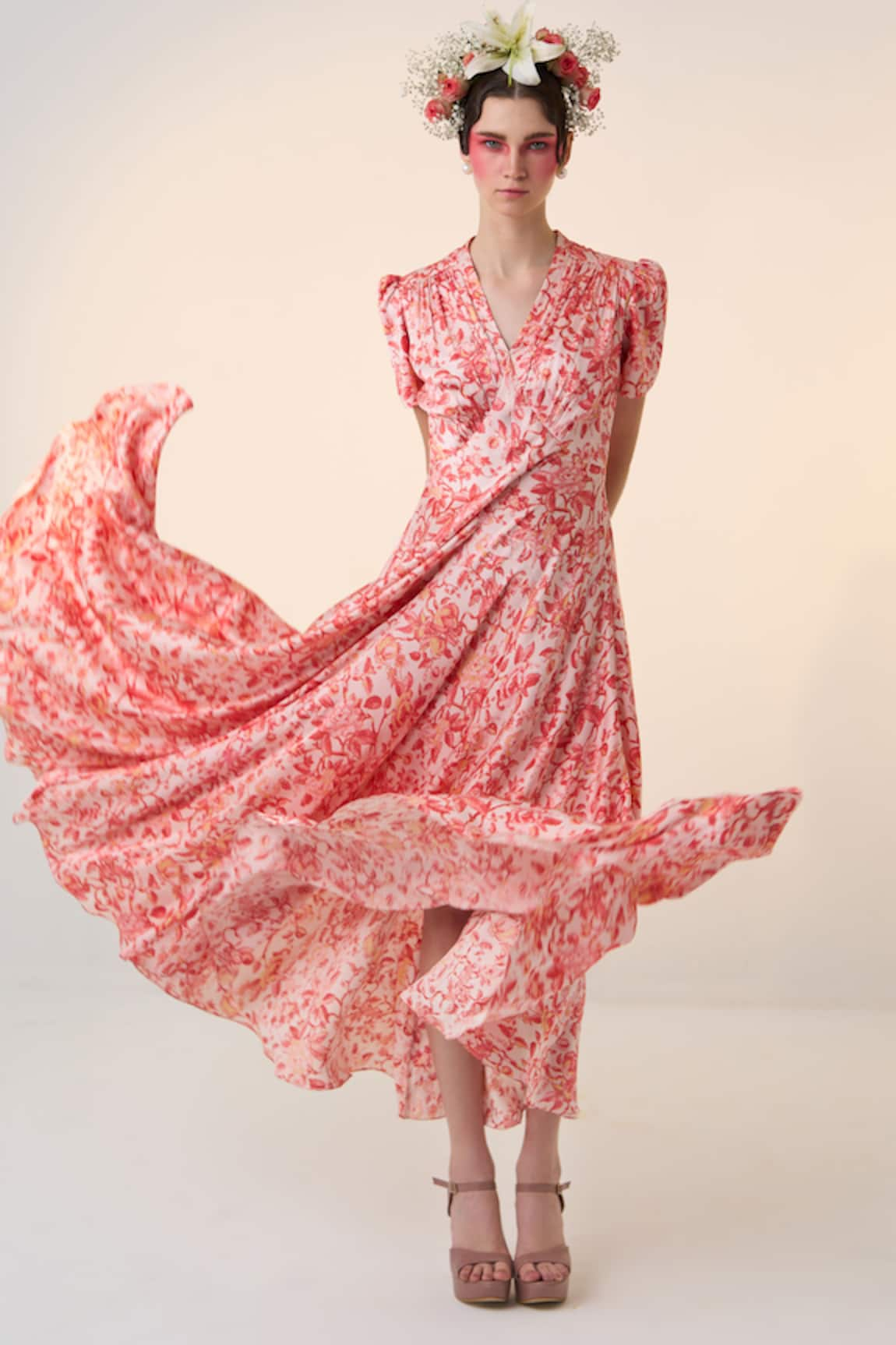 Dania Siddiqui Ume Floral Print Dress