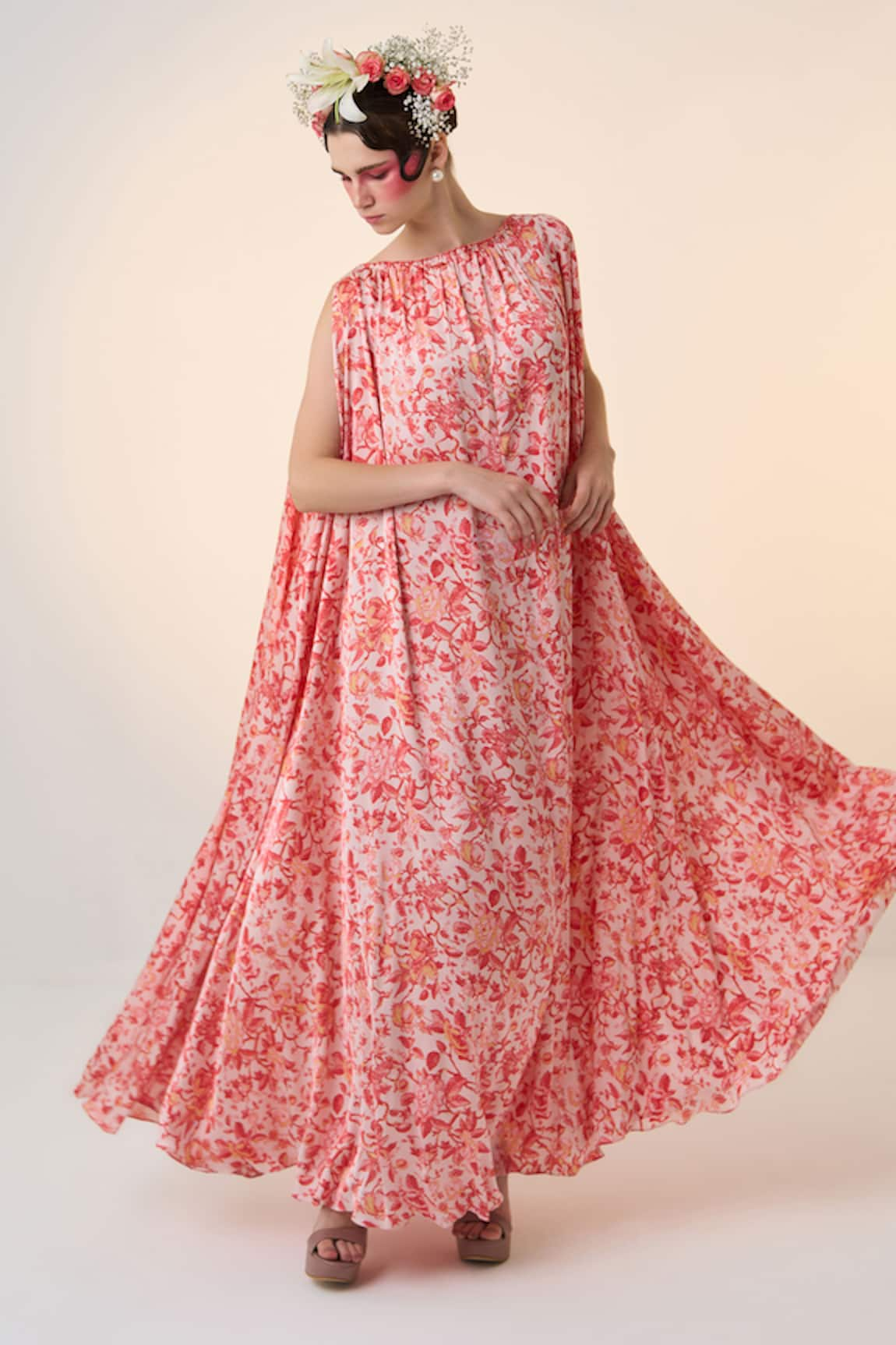 Dania Siddiqui Luna Floral Print Kaftan