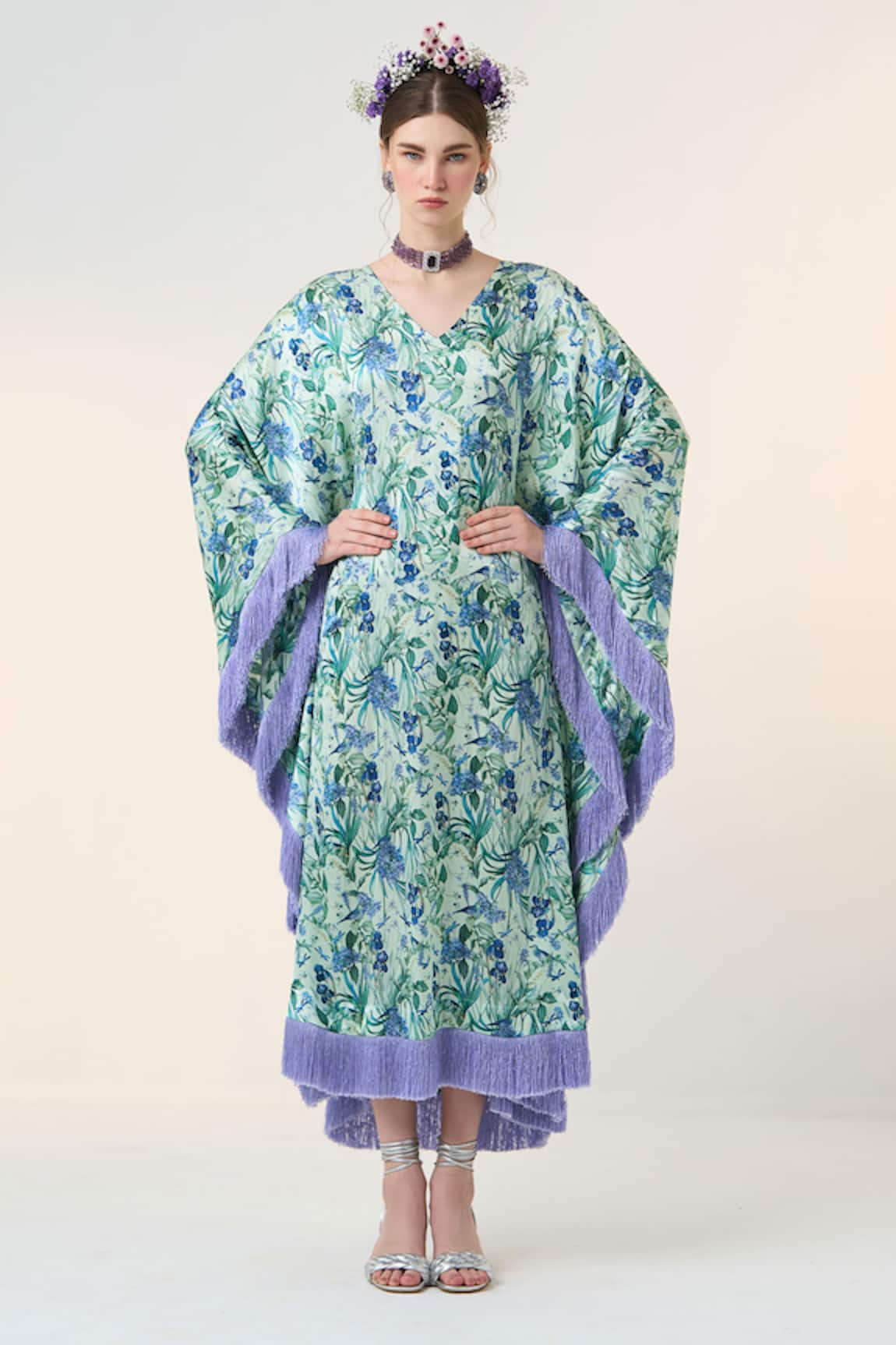 Dania Siddiqui Ayami Floral Print Kaftan