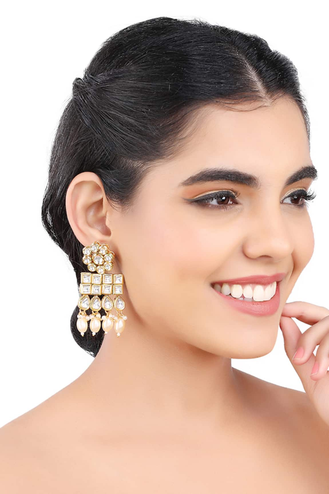 Aakarsha by Ajay Square Kundan Studded Earrings