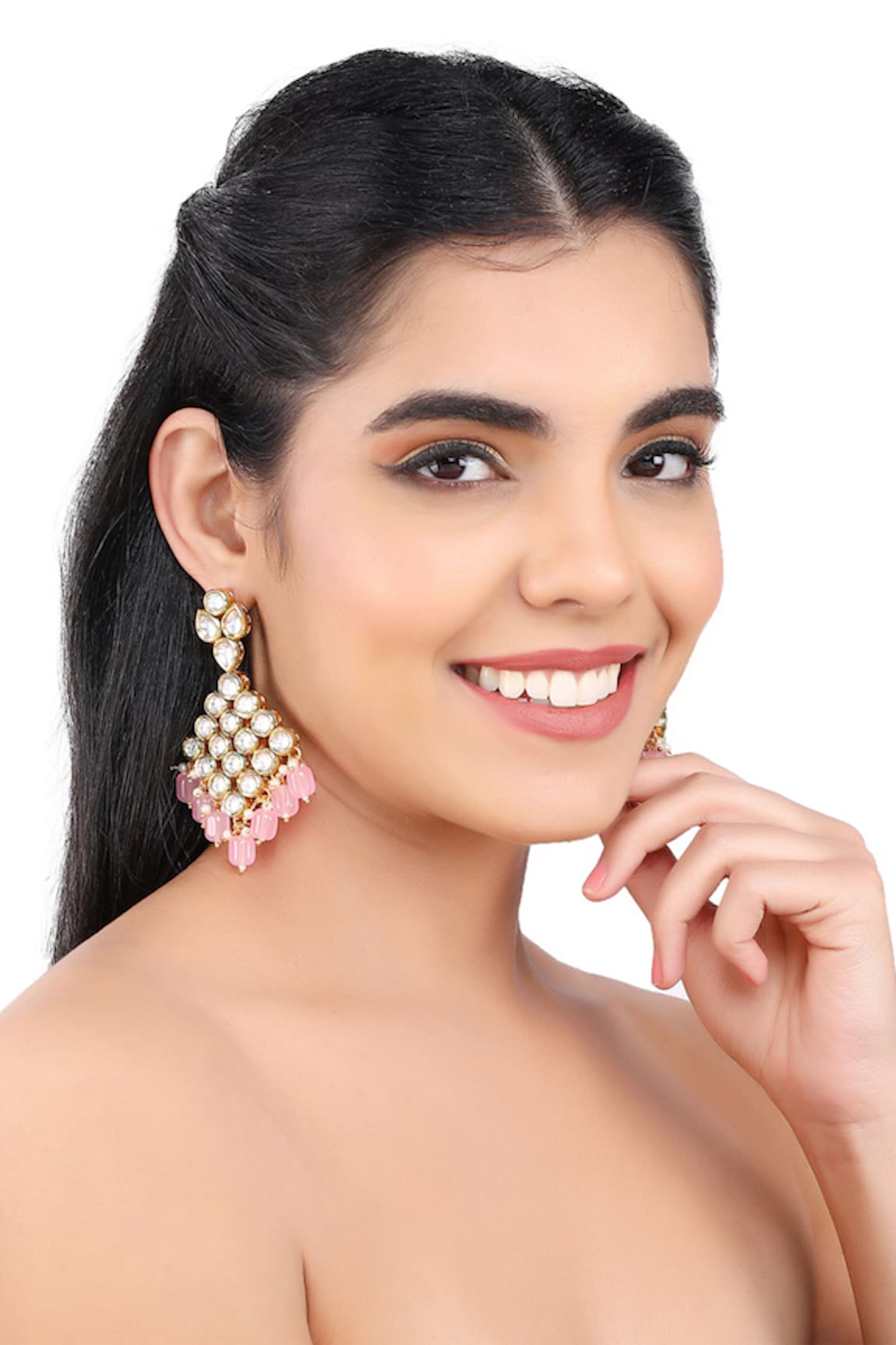 Aakarsha by Ajay Circular Kundan Dangler Earrings