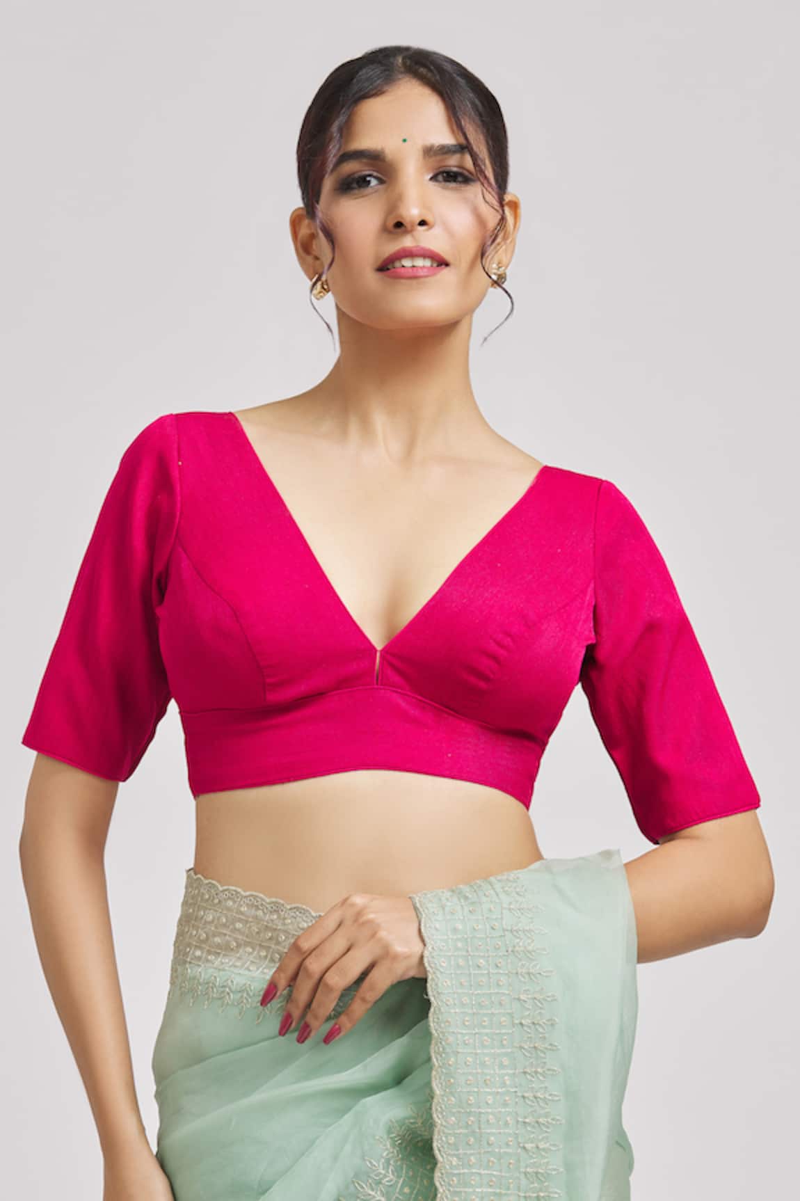 Samyukta Singhania Plunging V Neck Blouse 