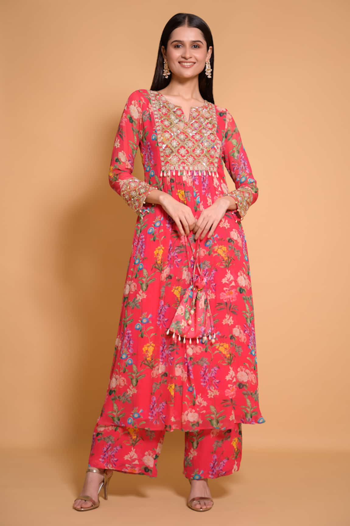 Seams Pret And Couture Freya Floral Print Kurta & Pant Set