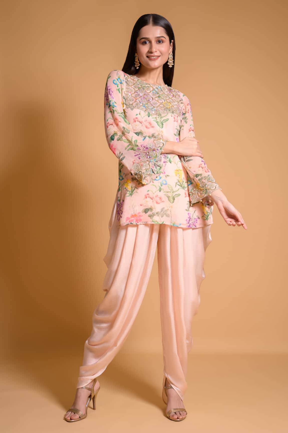 Seams Pret And Couture Huzan Floral Print Kurta & Dhoti Pant Set
