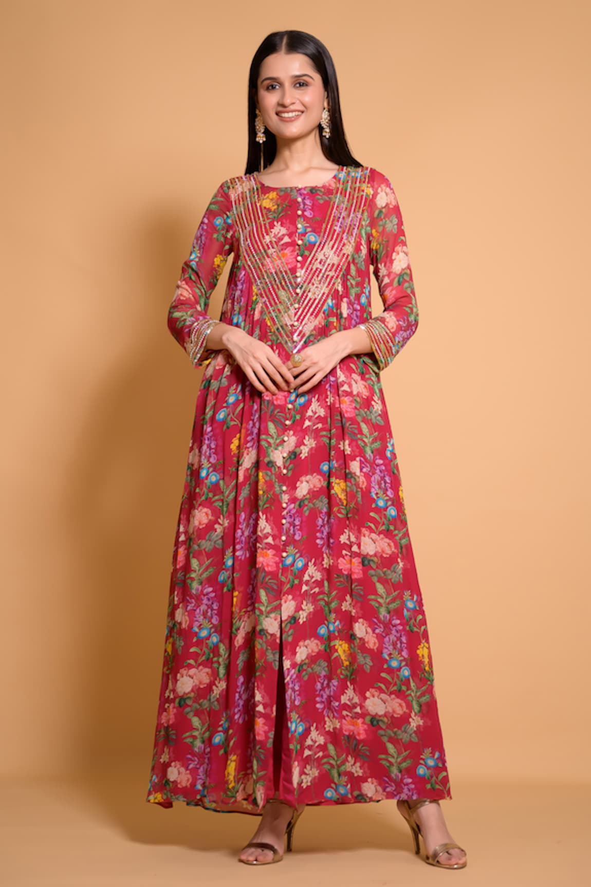 Seams Pret And Couture Mahira Floral Print Anarkali & Pant Set