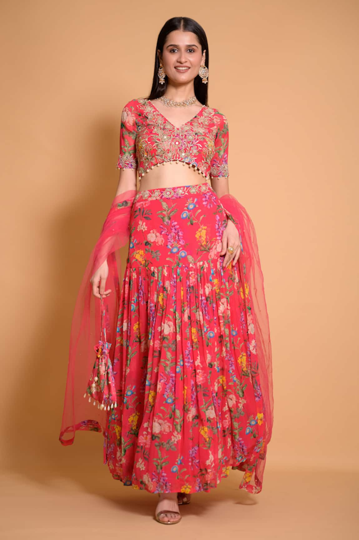 Seams Pret And Couture Rania Floral Print Lehenga Set