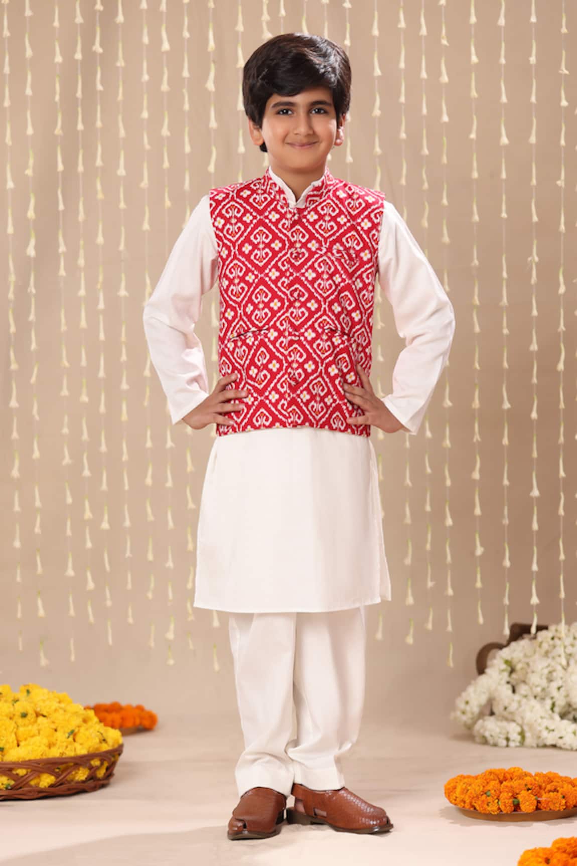 Littlecheer Jaipuri Ikat Handblock Jacket 