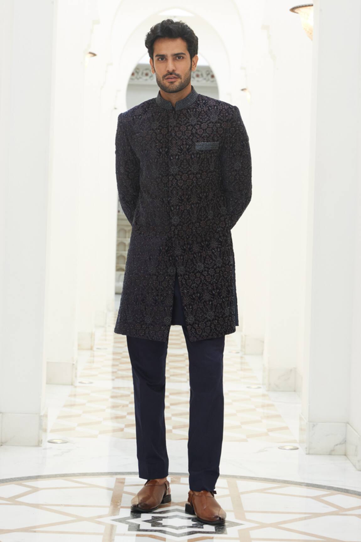 Nitika Gujral Dabka Embroidered Sherwani Set