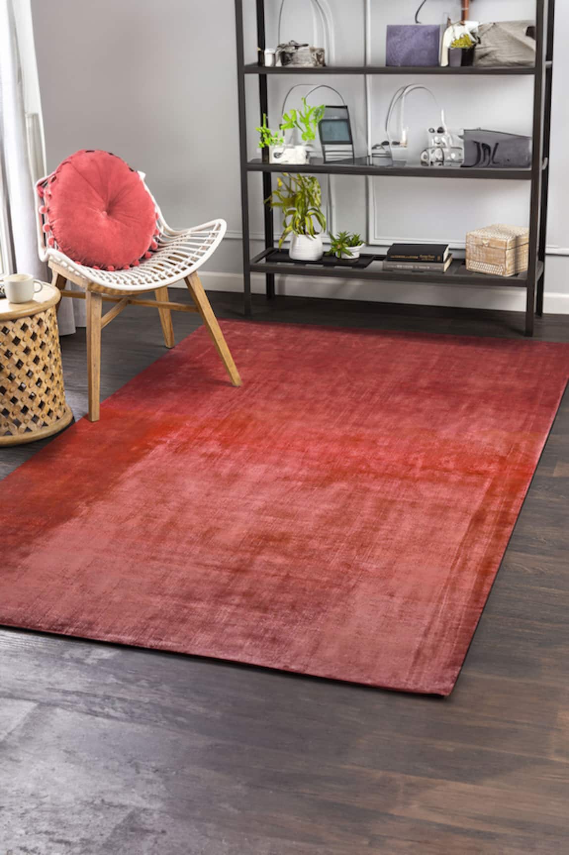 Qaaleen Crimson Ombre Carpet