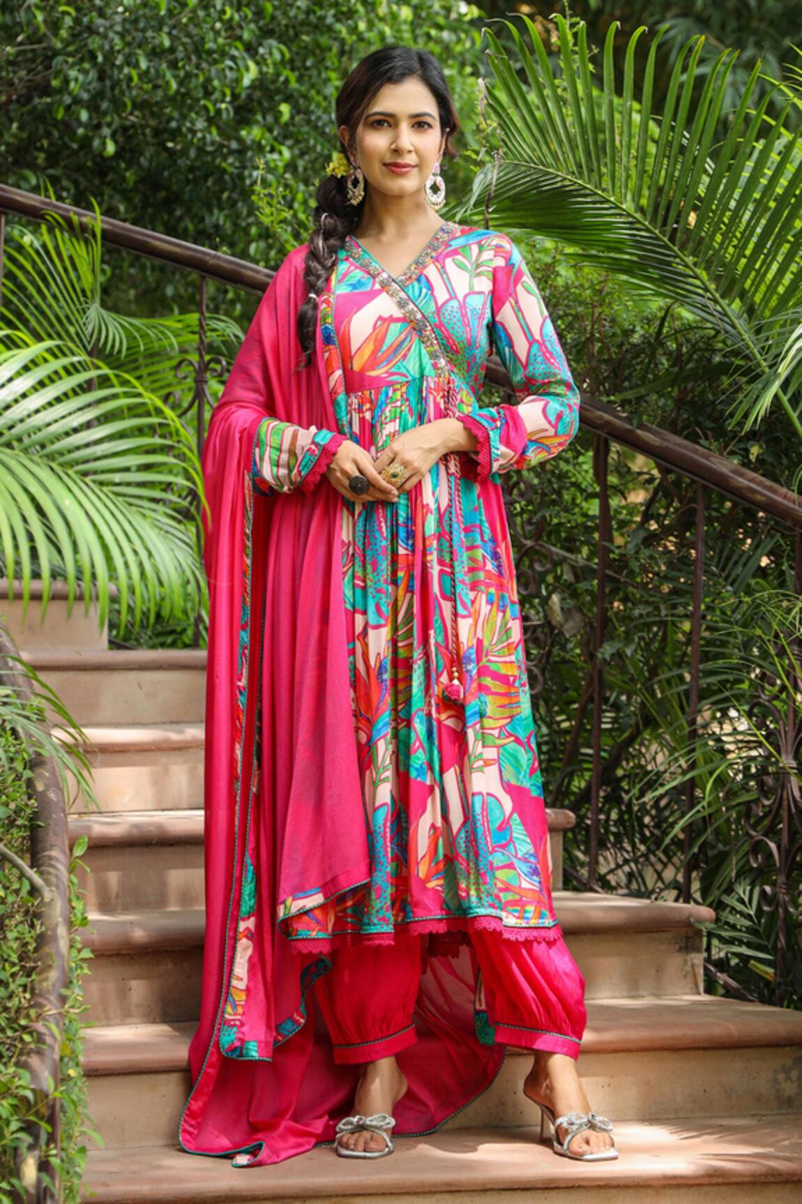 Bairaas Leaf Pattern Anarkali Salwar Set