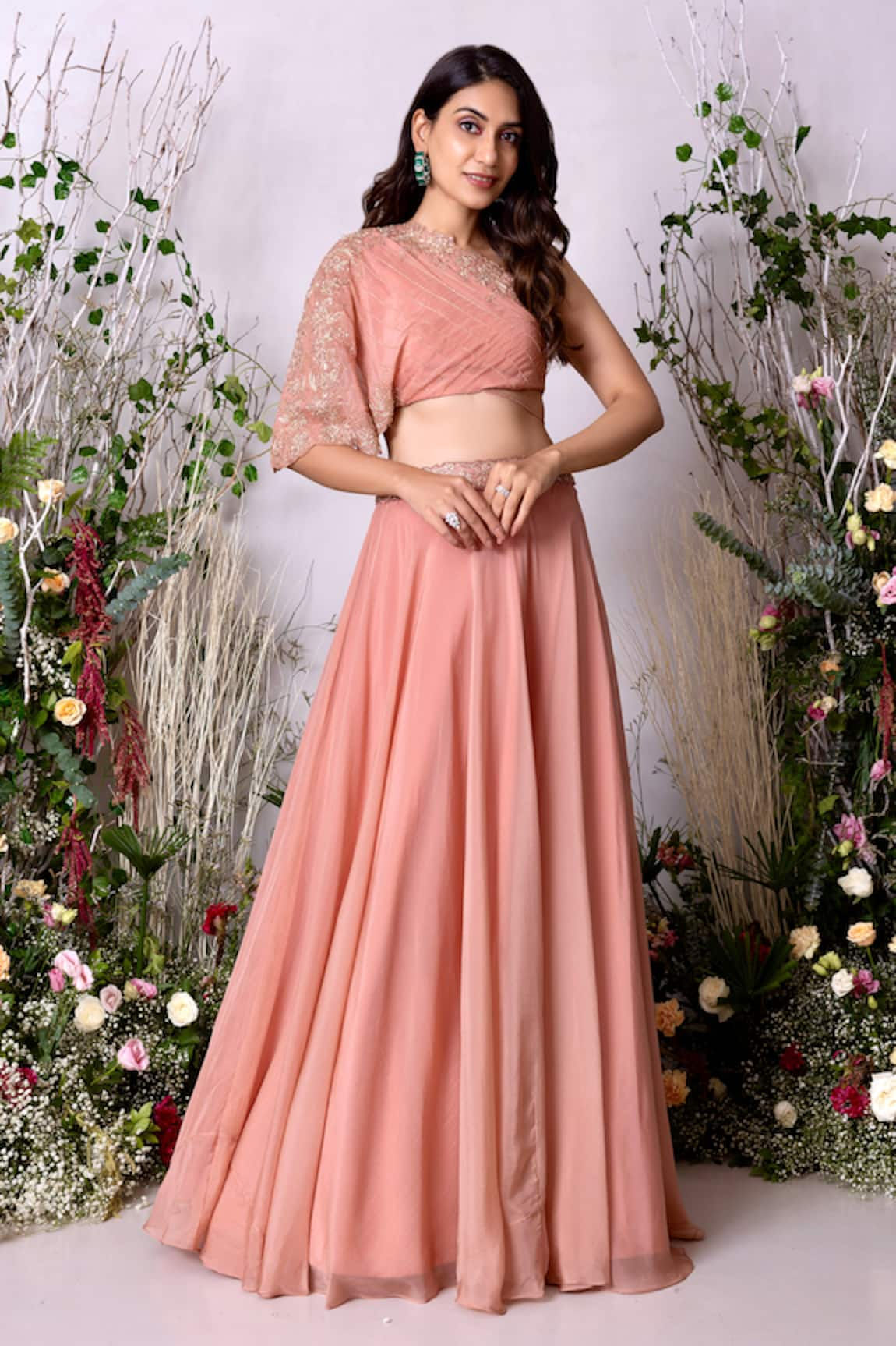 Sunita Bhandari Lehenga With Hand Embroidered Blouse