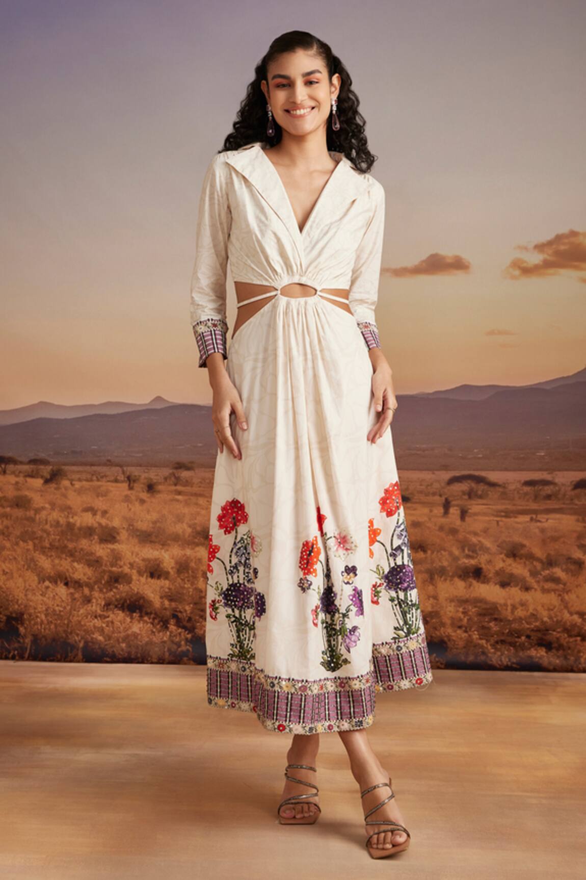 Verb By Pallavi Singhee Hem Printed Cotton Dress