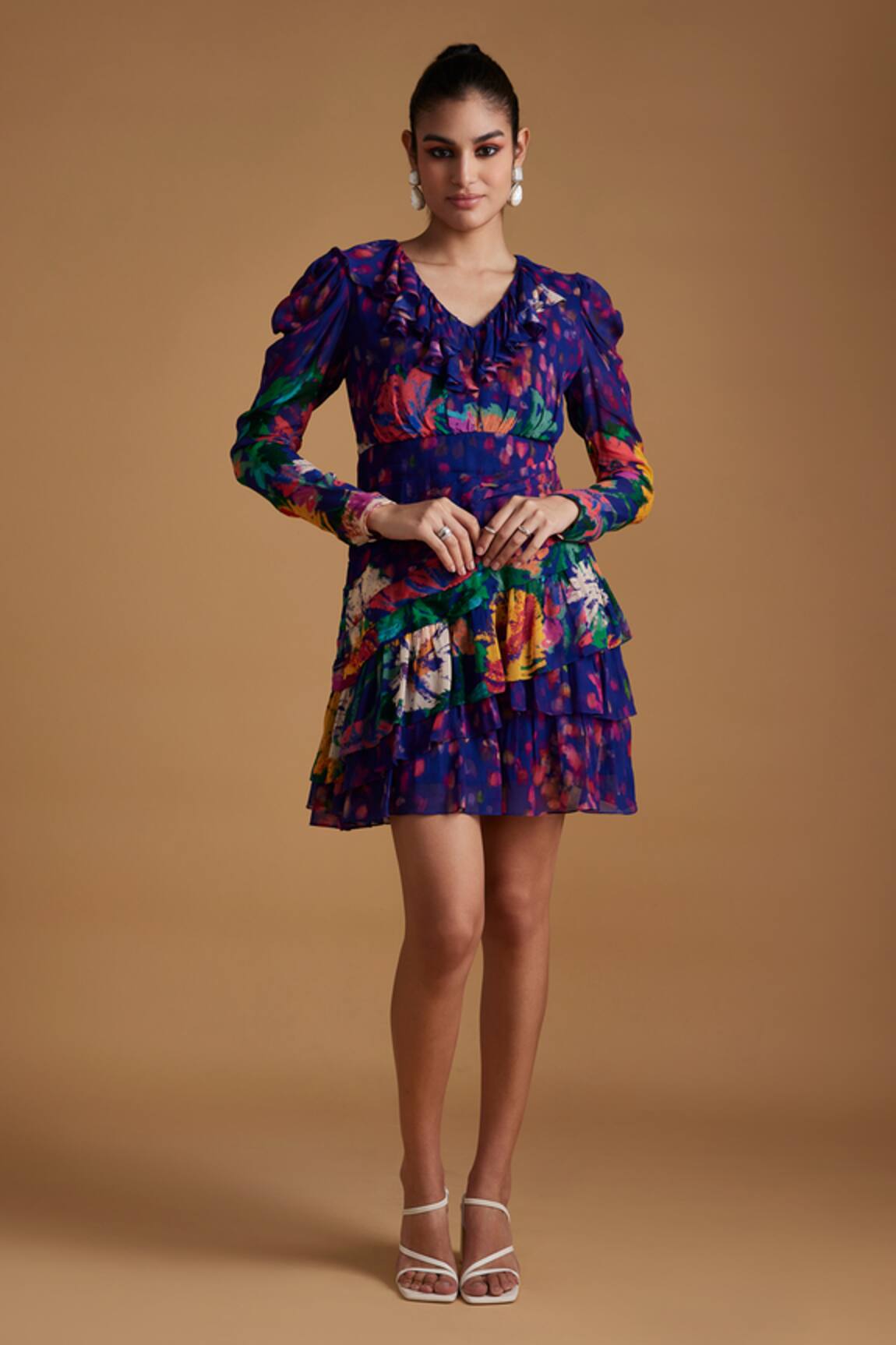 Verb By Pallavi Singhee Floral Print Frilled Short Dress