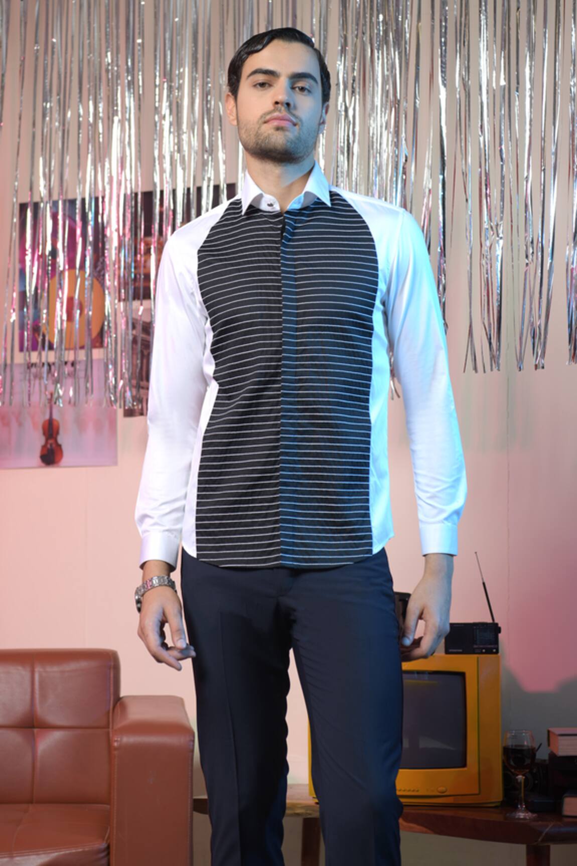 Abkasa Cassette Colourblock Panel Shirt