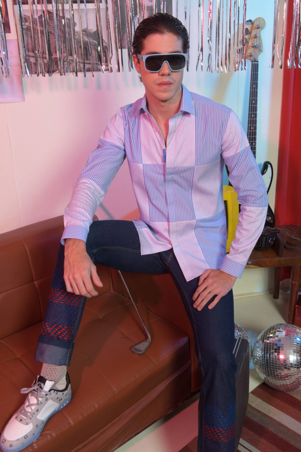 Abkasa Rubiks Patchwork Panel Shirt