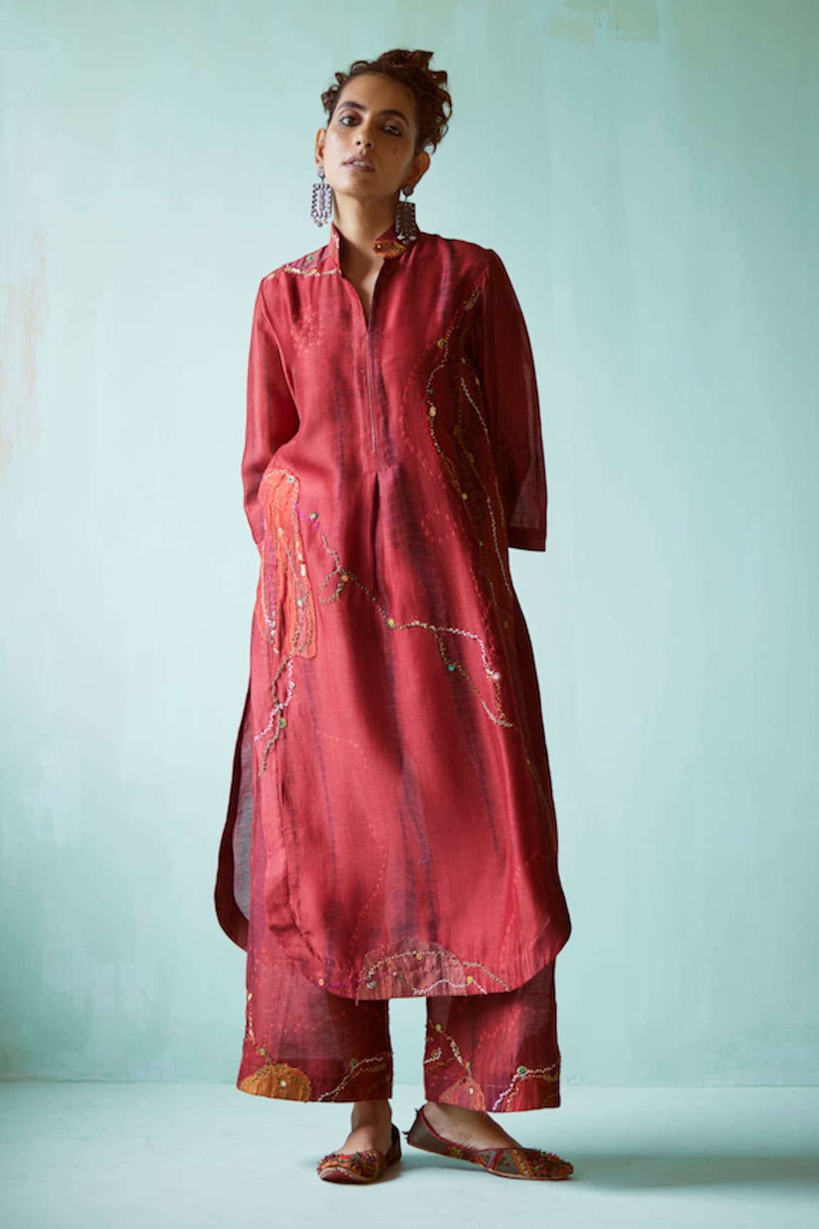 Medha Chanderi Tie-Dye Pattern Tunic & Pant Set