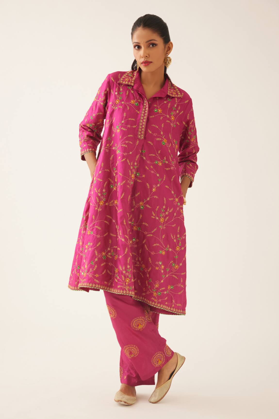 Kora Embroidered Kurta & Pant Set