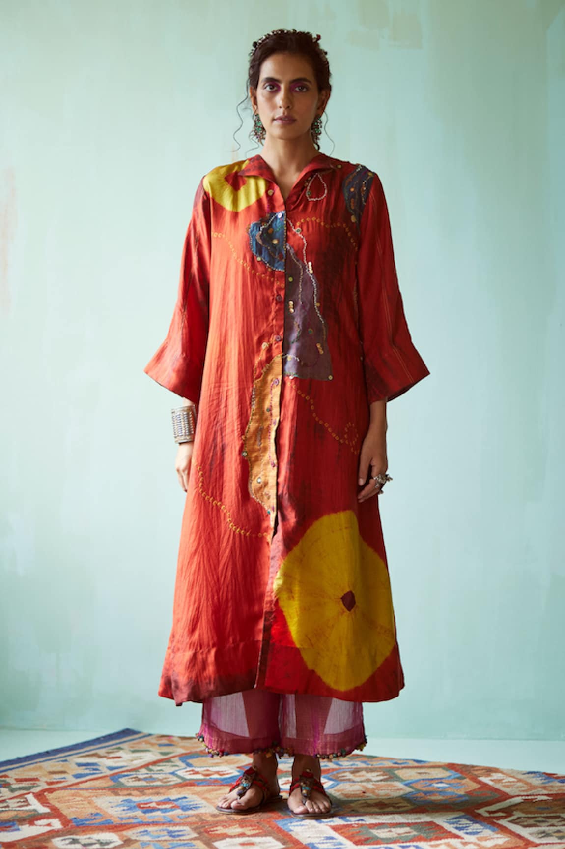 Medha Sequins Hand Embroidered Tunic & Pant Set