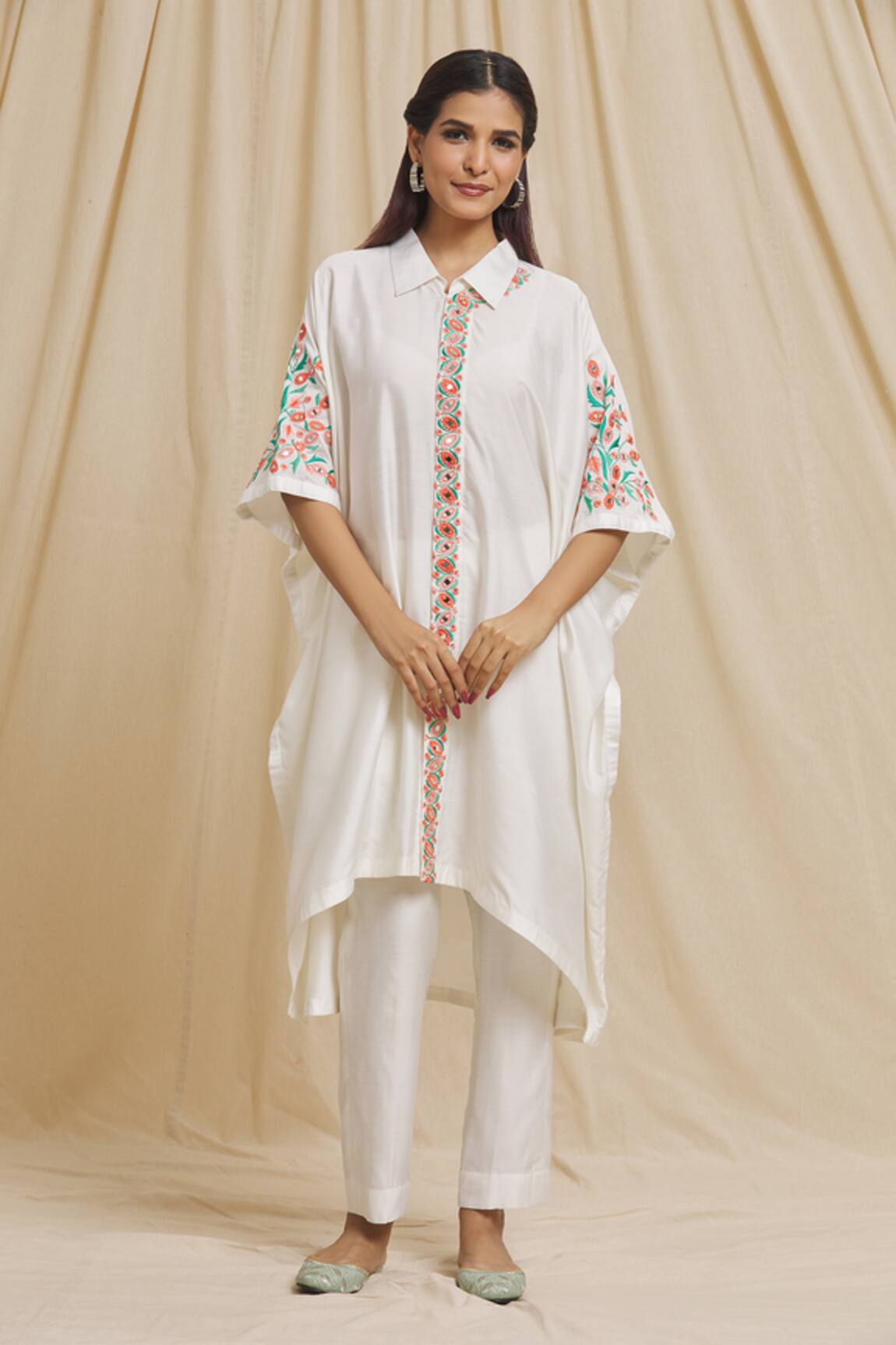 Tarini Vij Placket Embroidered Kurta & Pant Set