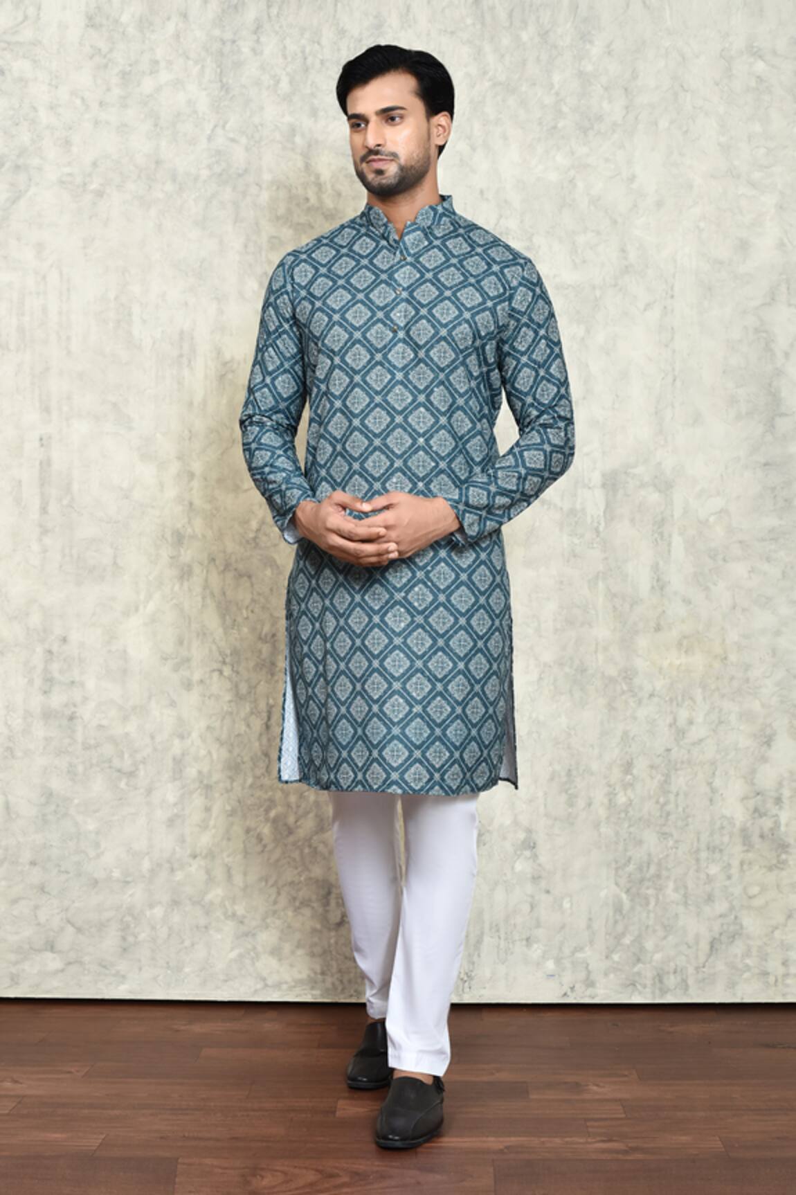 Arihant Rai Sinha Geometric Pattern Straight Kurta & Pyjama Set