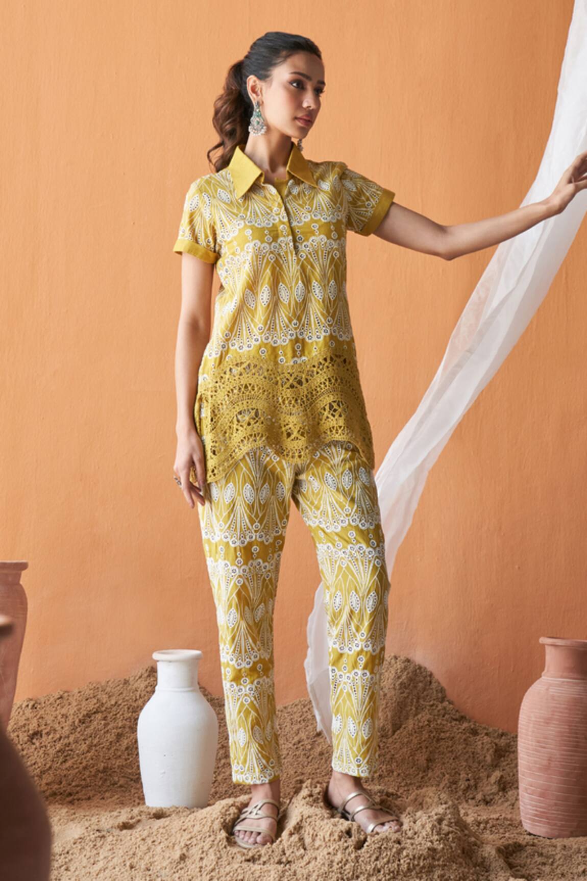 QALA CLOTHING Inaya Bloom Garden Top With Pant 
