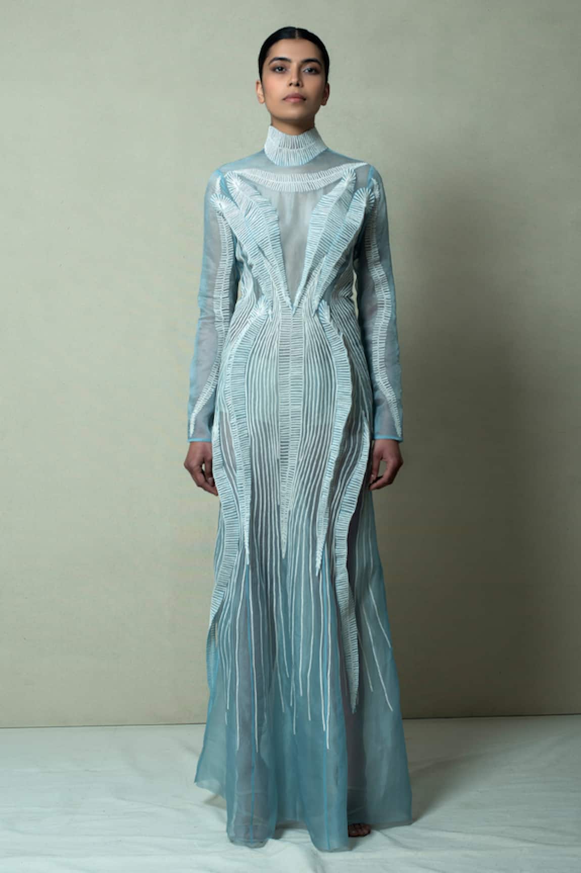 Vivek Patel Layered Structured Gown
