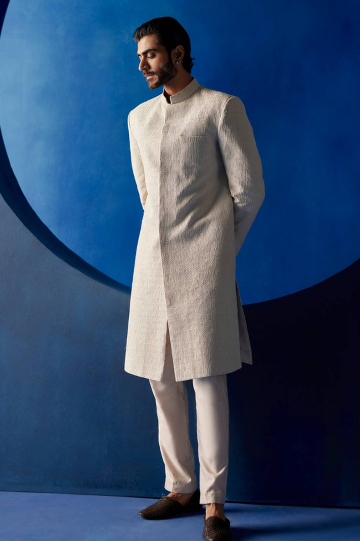 Mrunalini Rao Amal Resham Embroidered Sherwani Set 