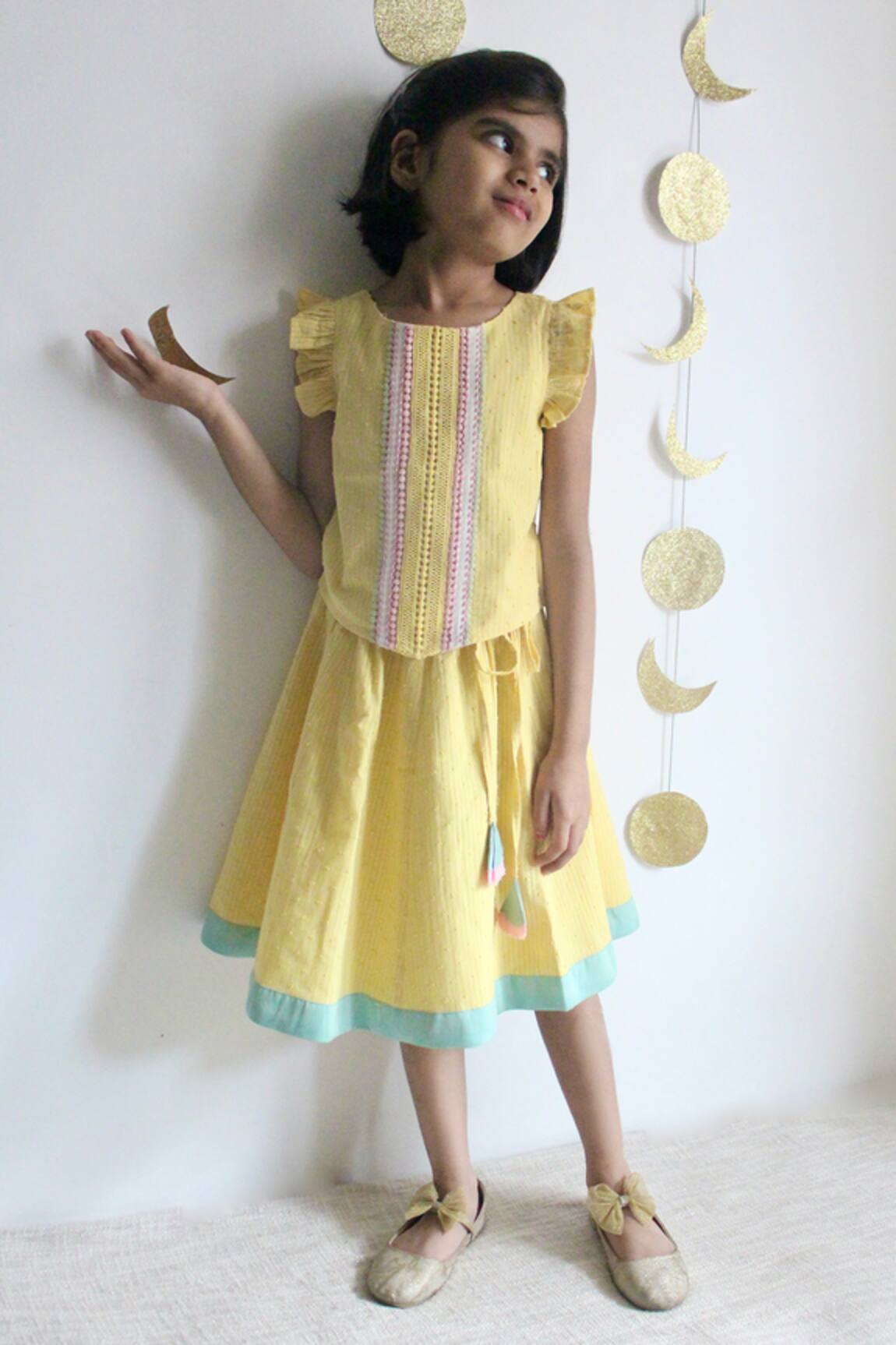 Charkhee Placement Dori Work Top With Skirt 