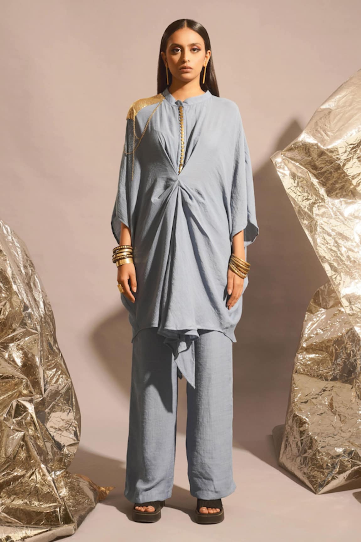 Enech Cotton Kaftan & Palazzo Set