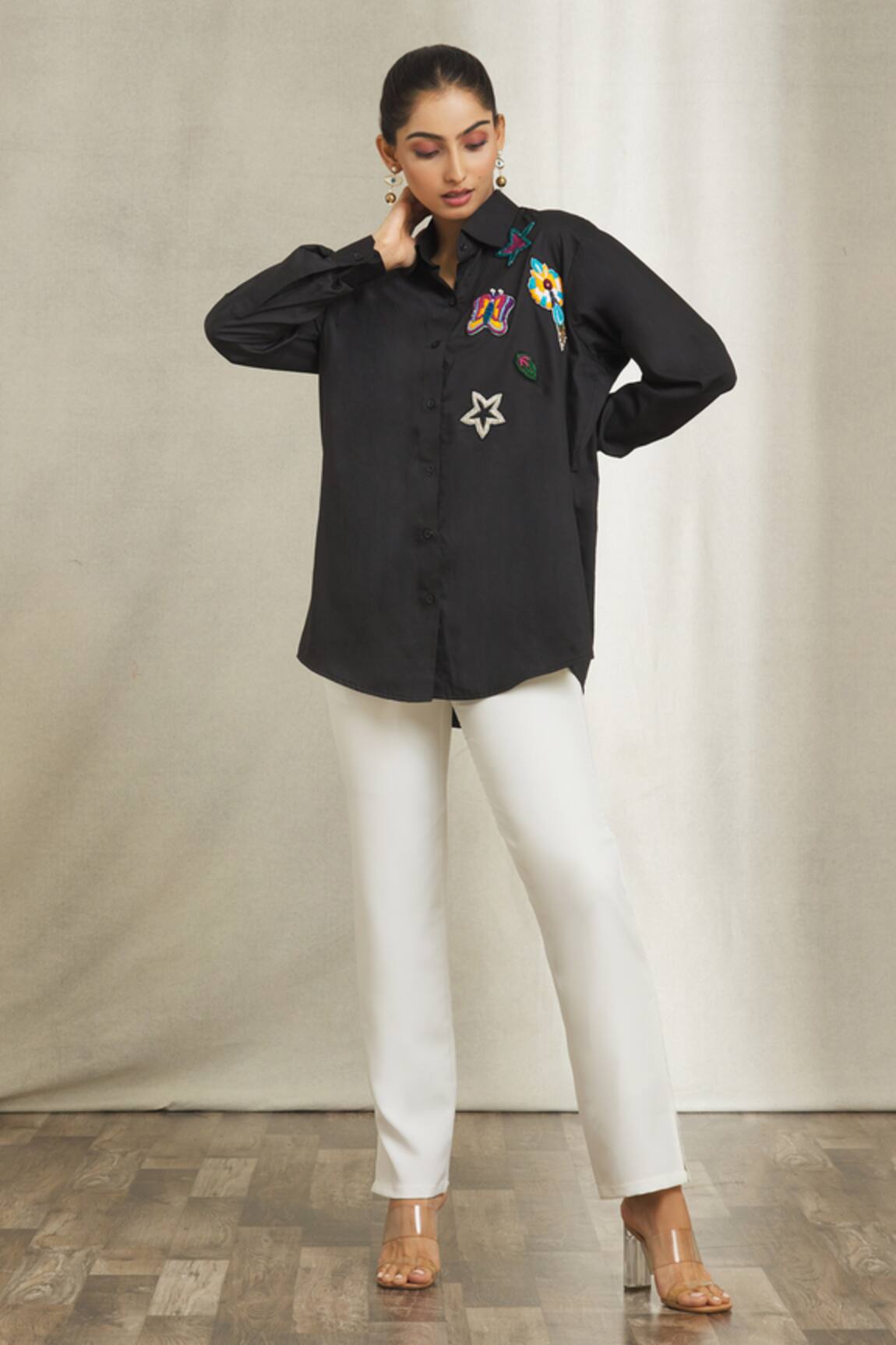 Naintara Bajaj Butterfly Star Hand Embroidered Shirt