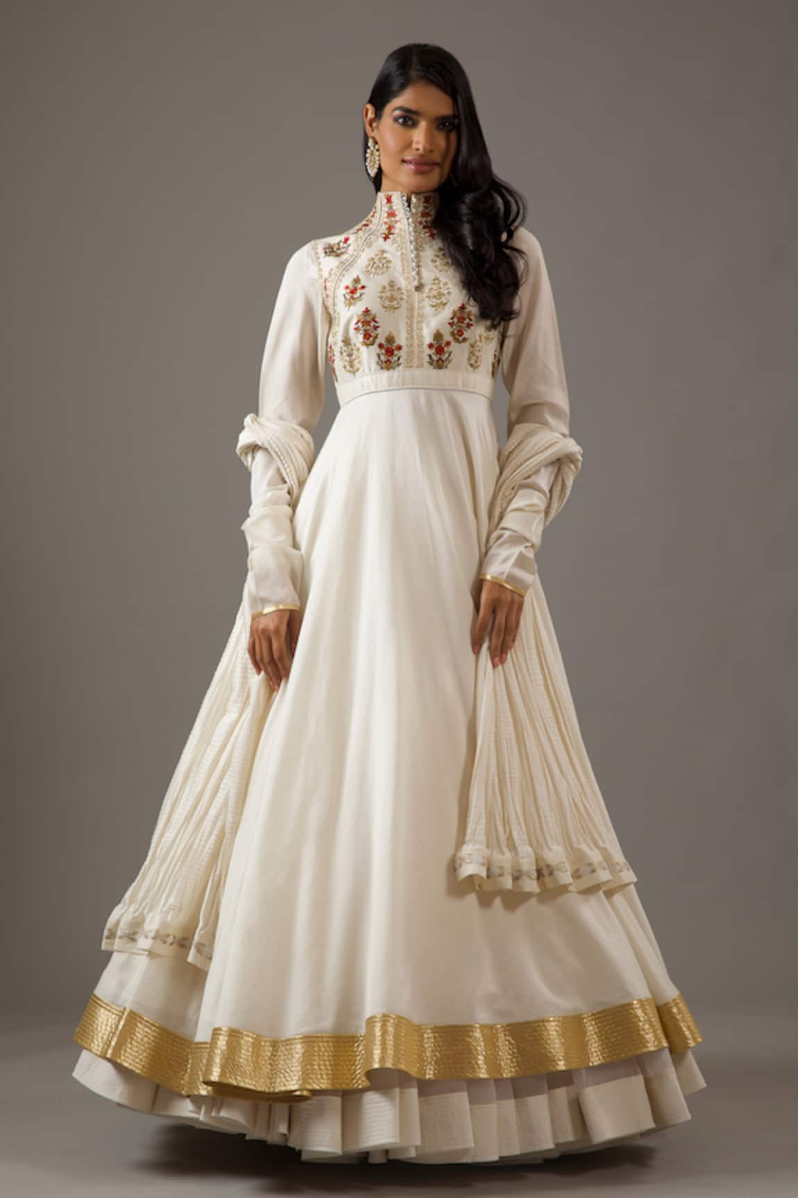 Rohit Bal Roseate Bloom Embroidered Anarkali Set 