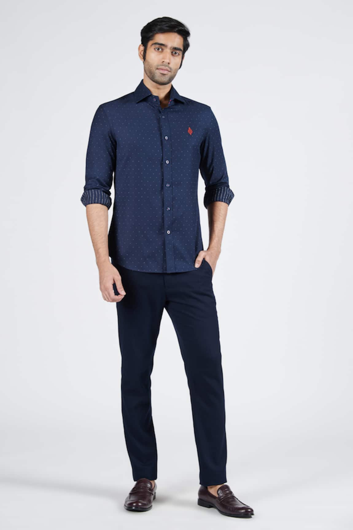S&N by Shantnu Nikhil Placement Adamas Motif Shirt