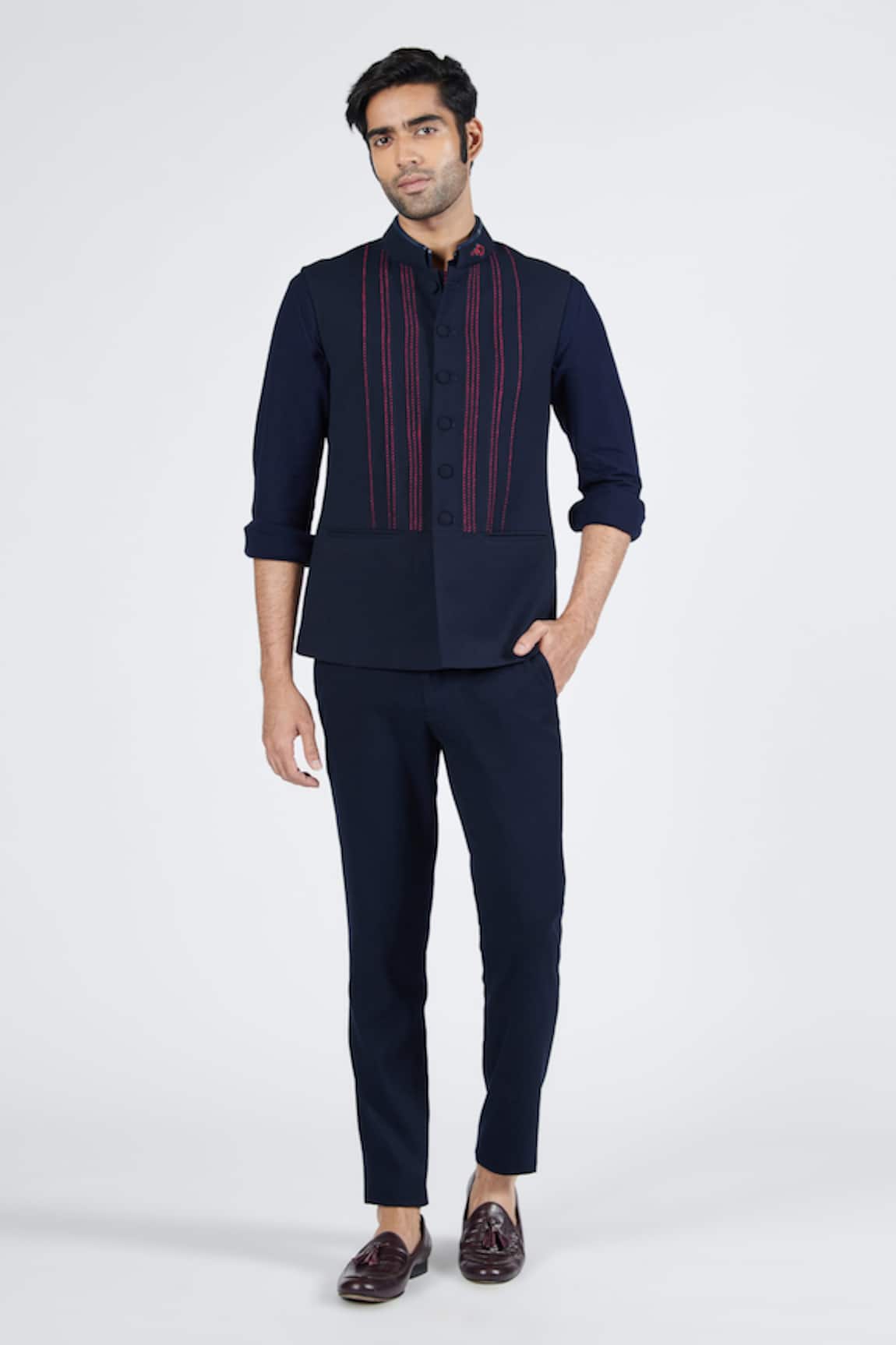 S&N by Shantnu Nikhil Stitchline Thread Embroidered Waistcoat