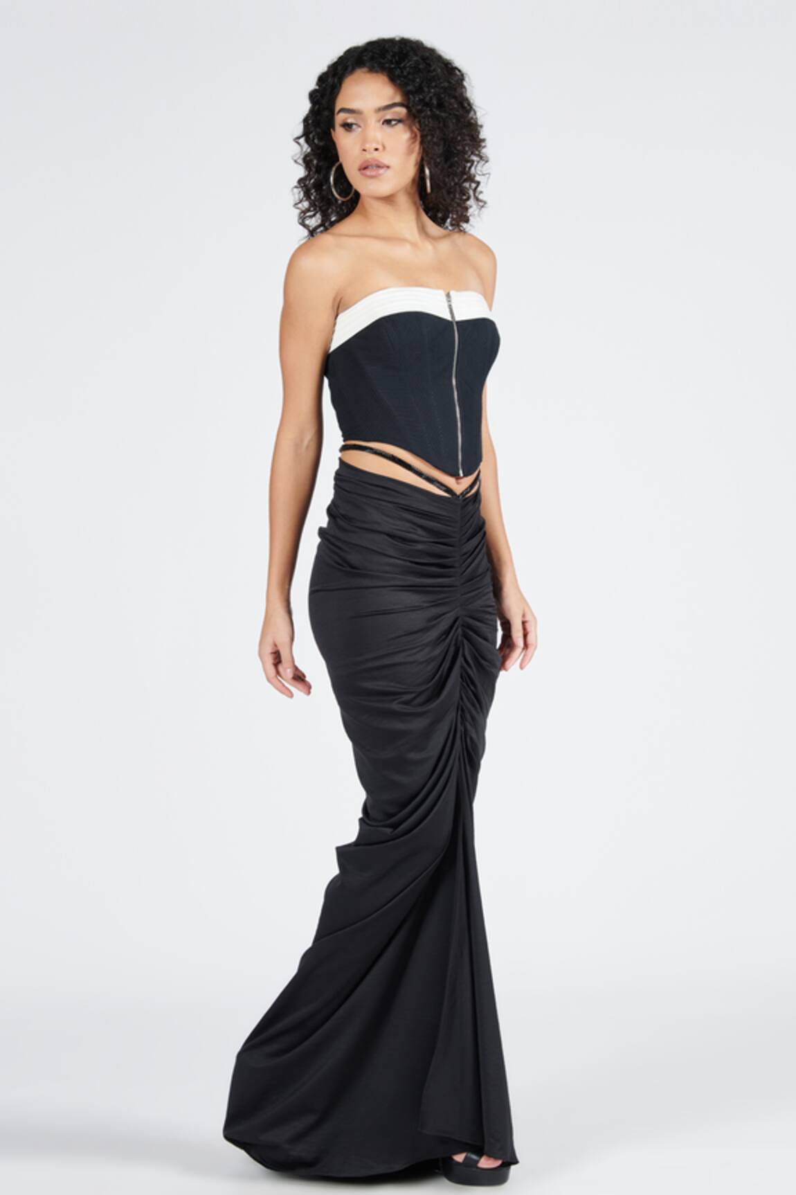 S&N by Shantnu Nikhil Twisted Draped Skirt