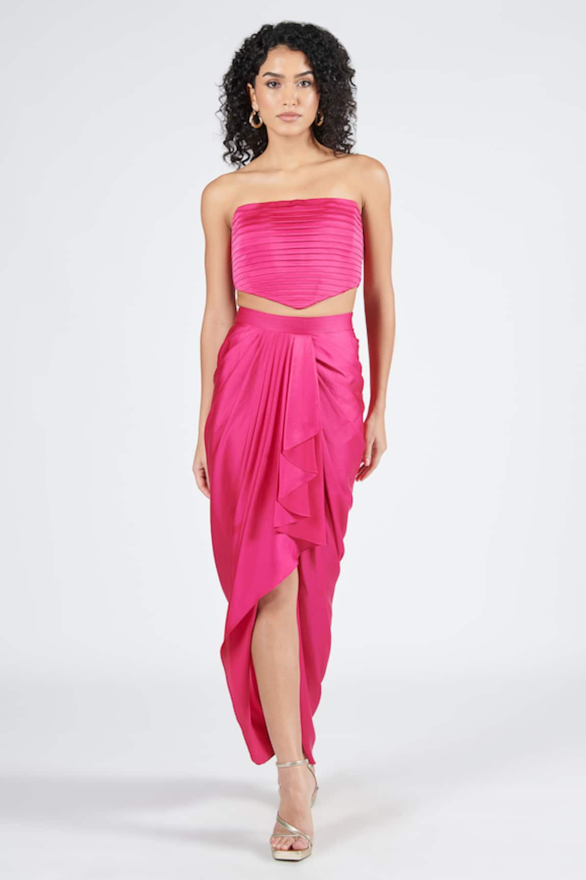S&N by Shantnu Nikhil Asymmetric Draped Skirt
