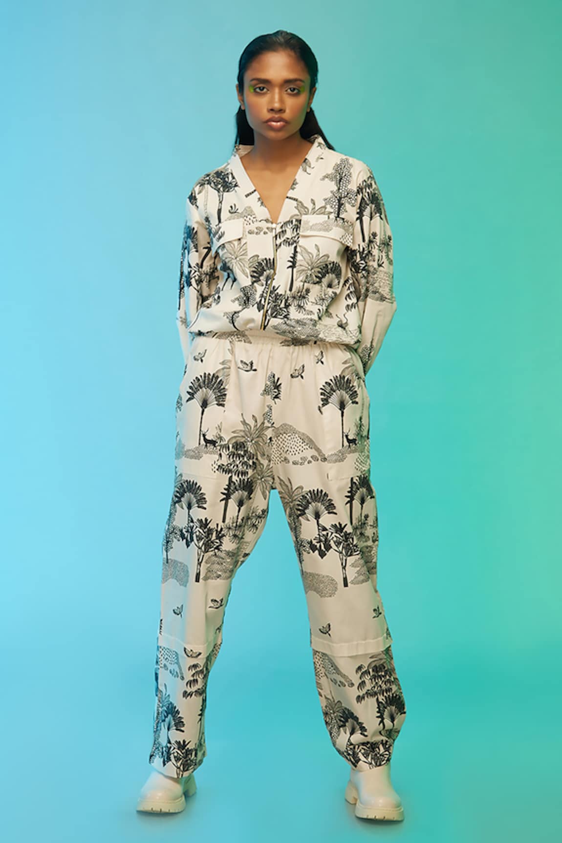 SO US by Sougatpaul Exotic Adventure Print Shirt & Pant Set