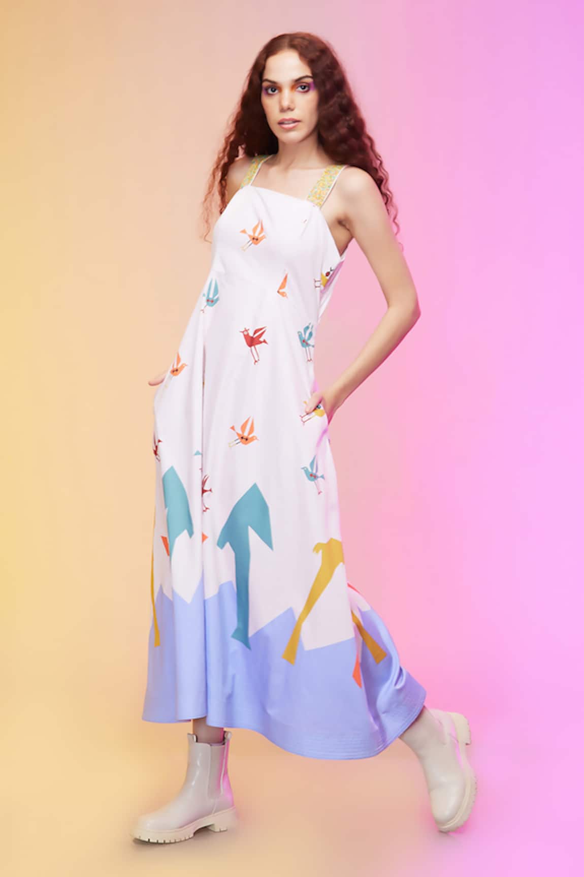 SO US by Sougatpaul Radiant Print A-Line Dress