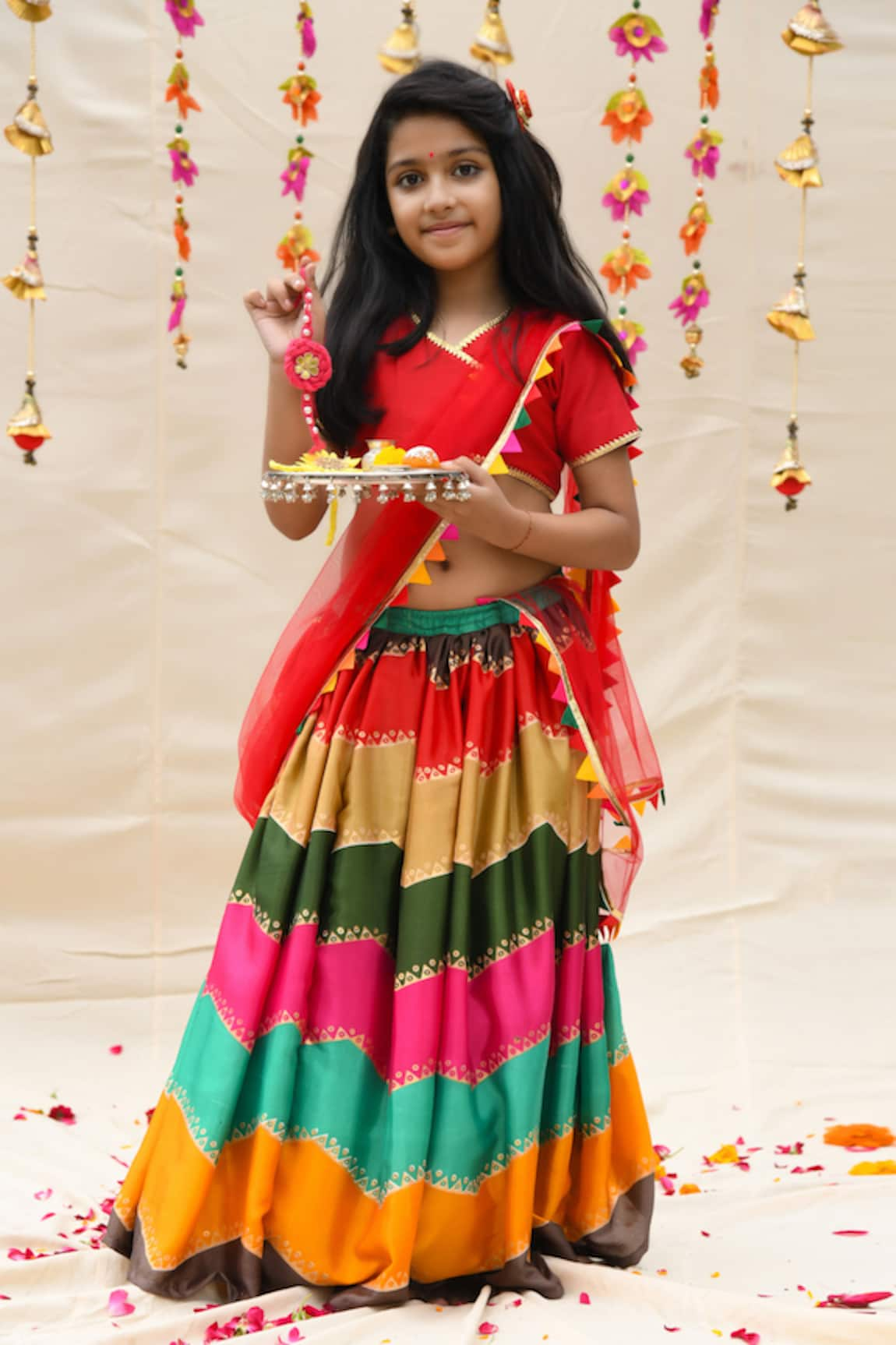 APRICOTKIDS Wave Pattern Lehenga Set