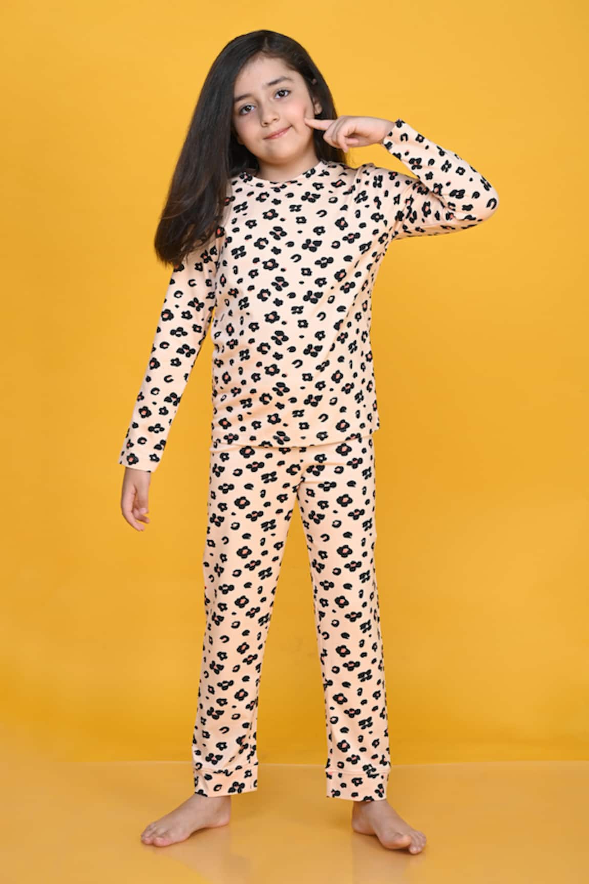 Anthrilo Leopard Print T-Shirt & Pyjama Set