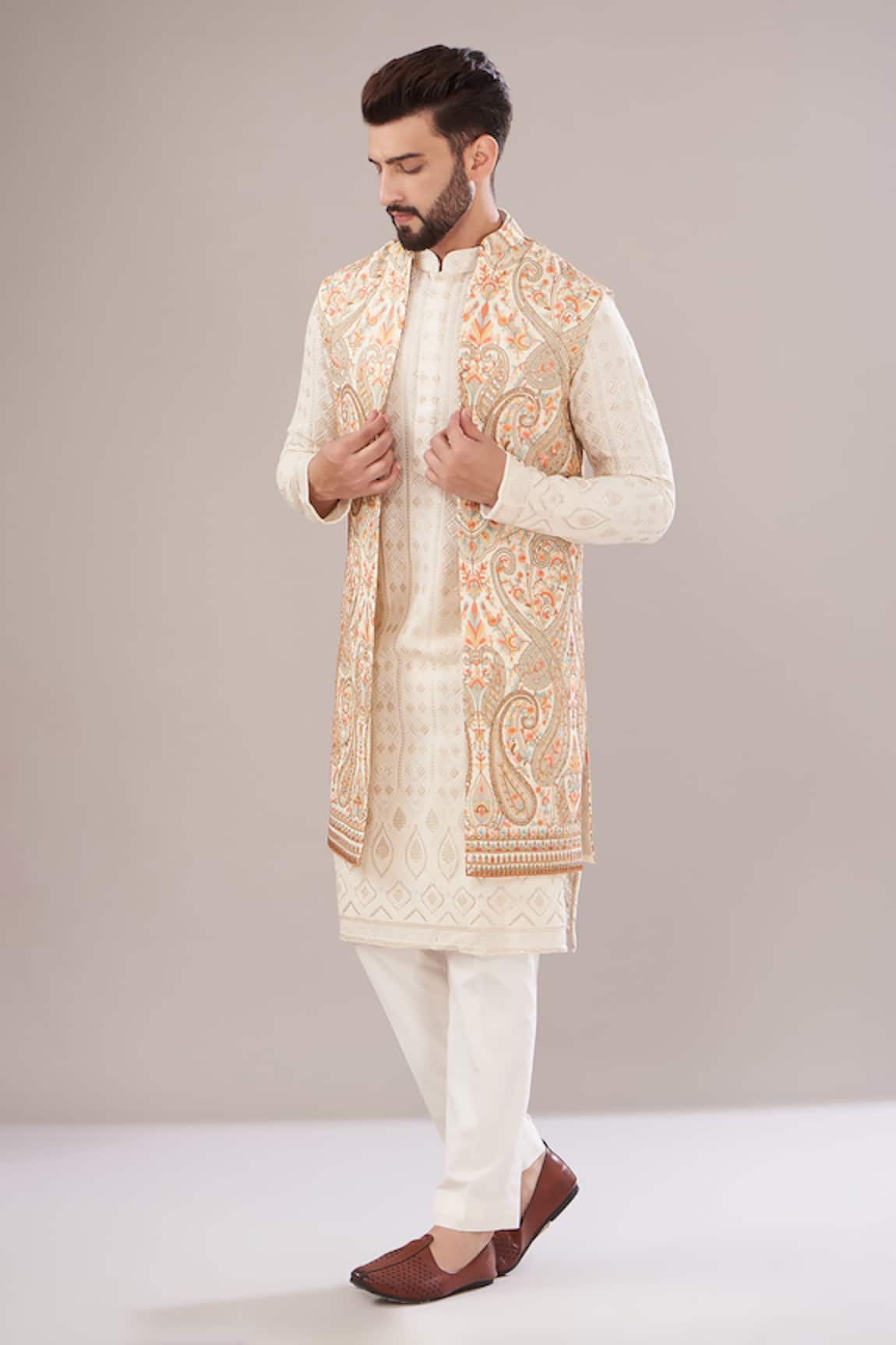 Kasbah Paisley Embroidered Nehru Jacket 