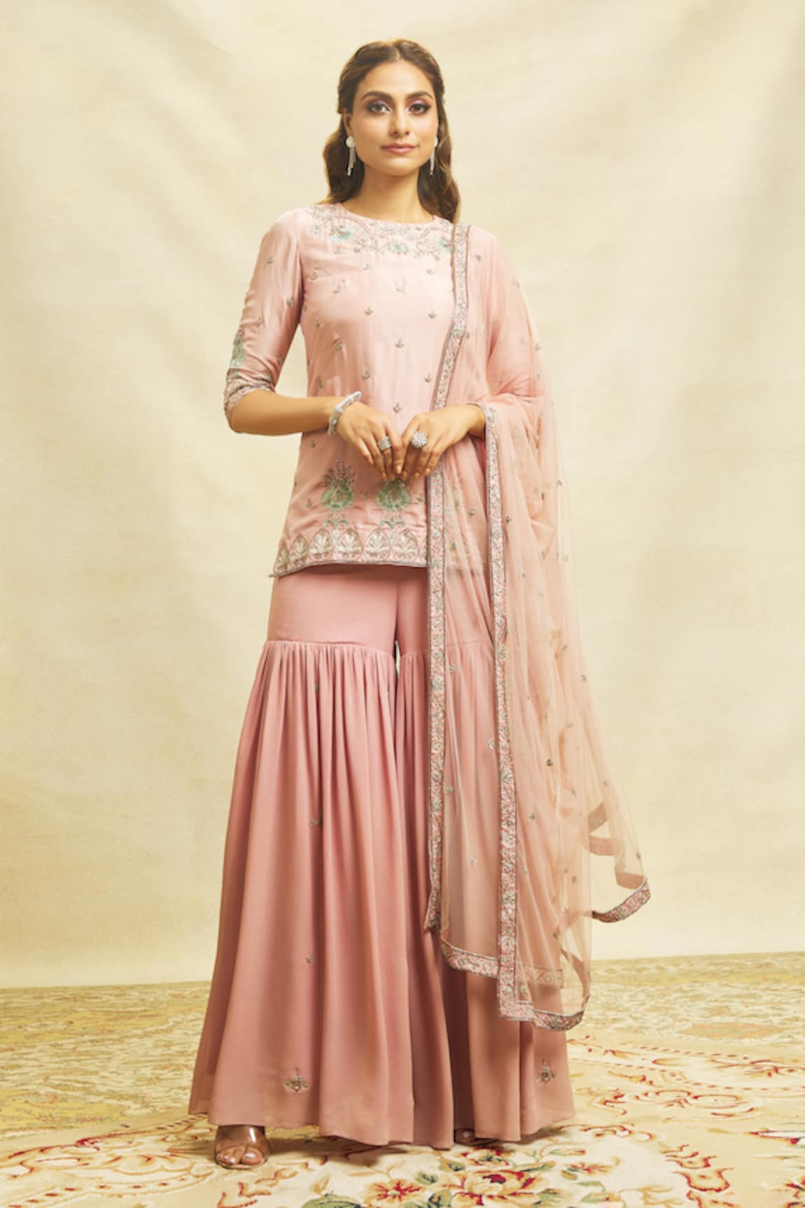 Alaya Advani Zardozi Embroidered Kurta Sharara Set