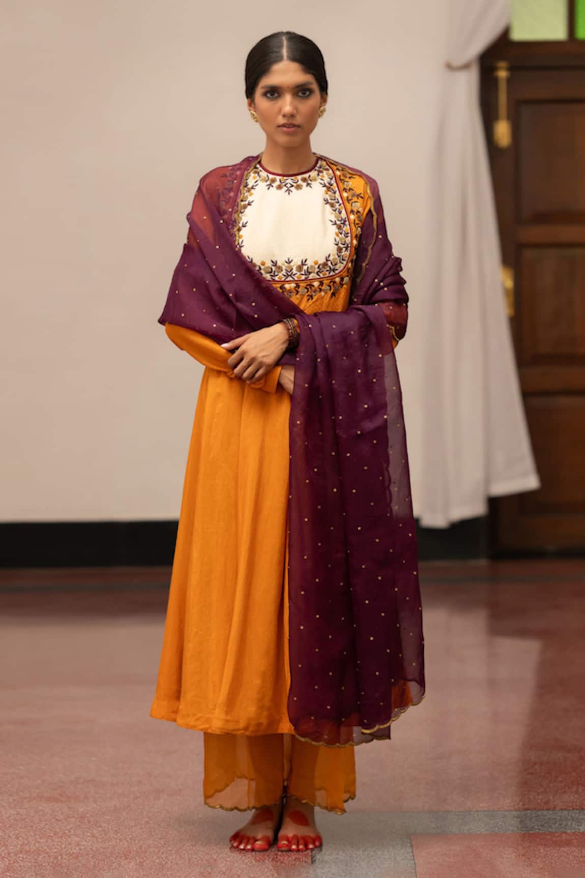 Mimamsaa Himavati Embroidered Bodice Anarkali Pant Set